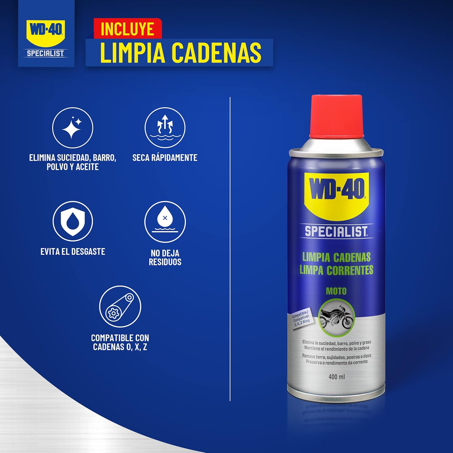 Thumbnail 4 de WD-40 Specialist Kit Cadena Moto Húmeda