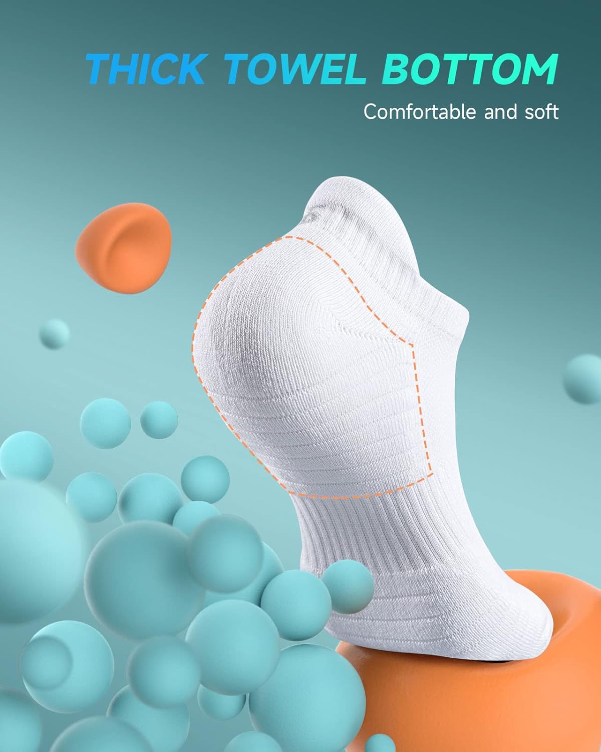 Thumbnail 3 de TANSTC Mens Running Socks Anti-Blister Cushioned Trainers Socks (6 Pairs)