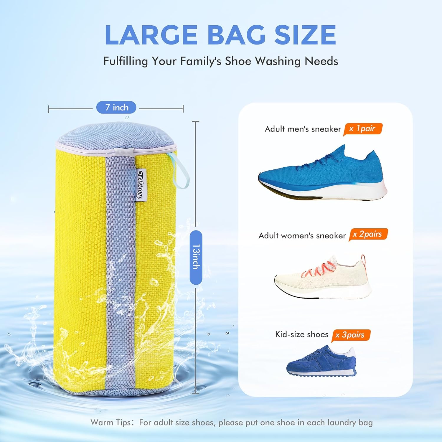 Thumbnail 5 de Teletrogy Shoe Wash Bag 7 x 13 in