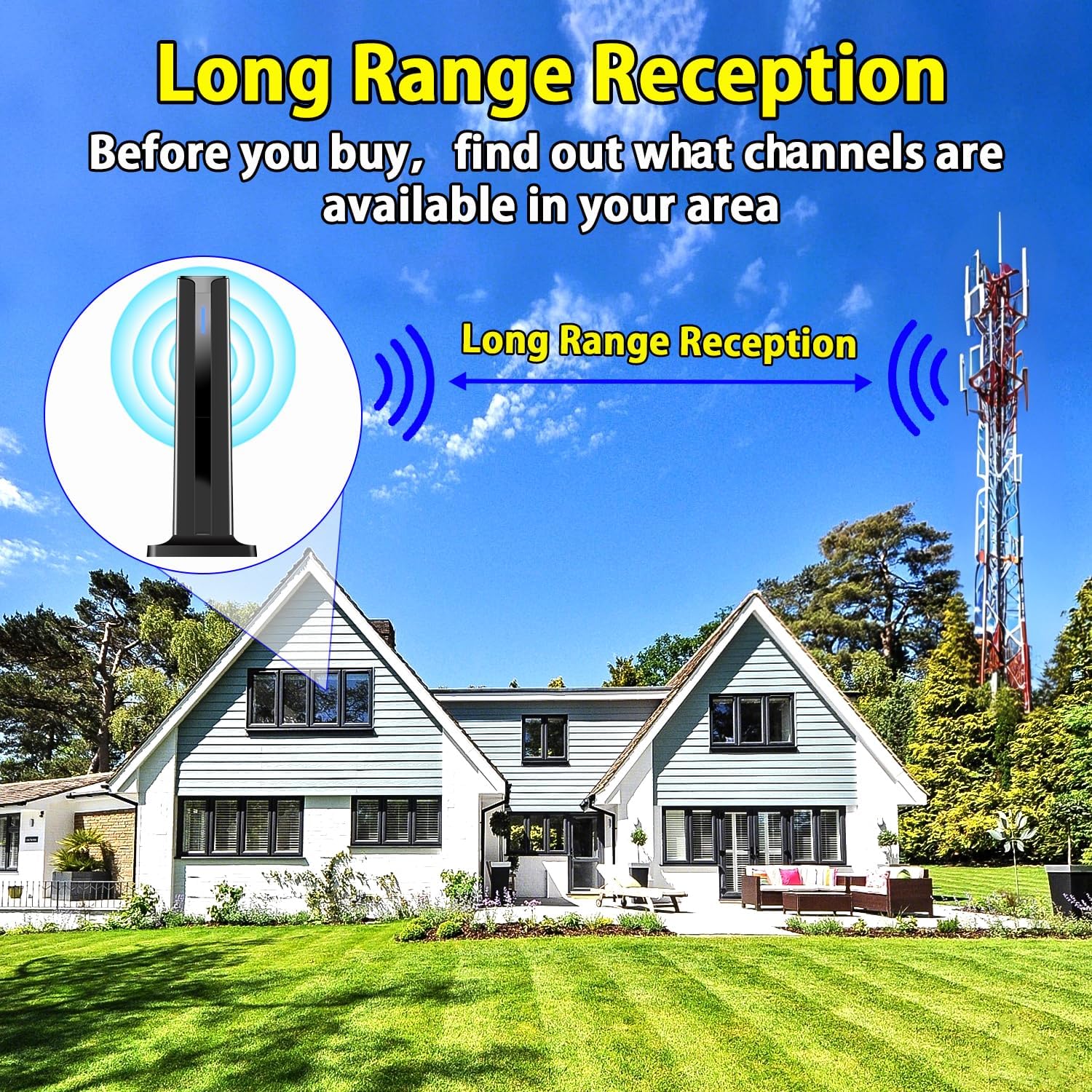 Detalle de ApexWaveTV Digital Indoor Antenna for Smart TV (7.0 in) with 360° Reception