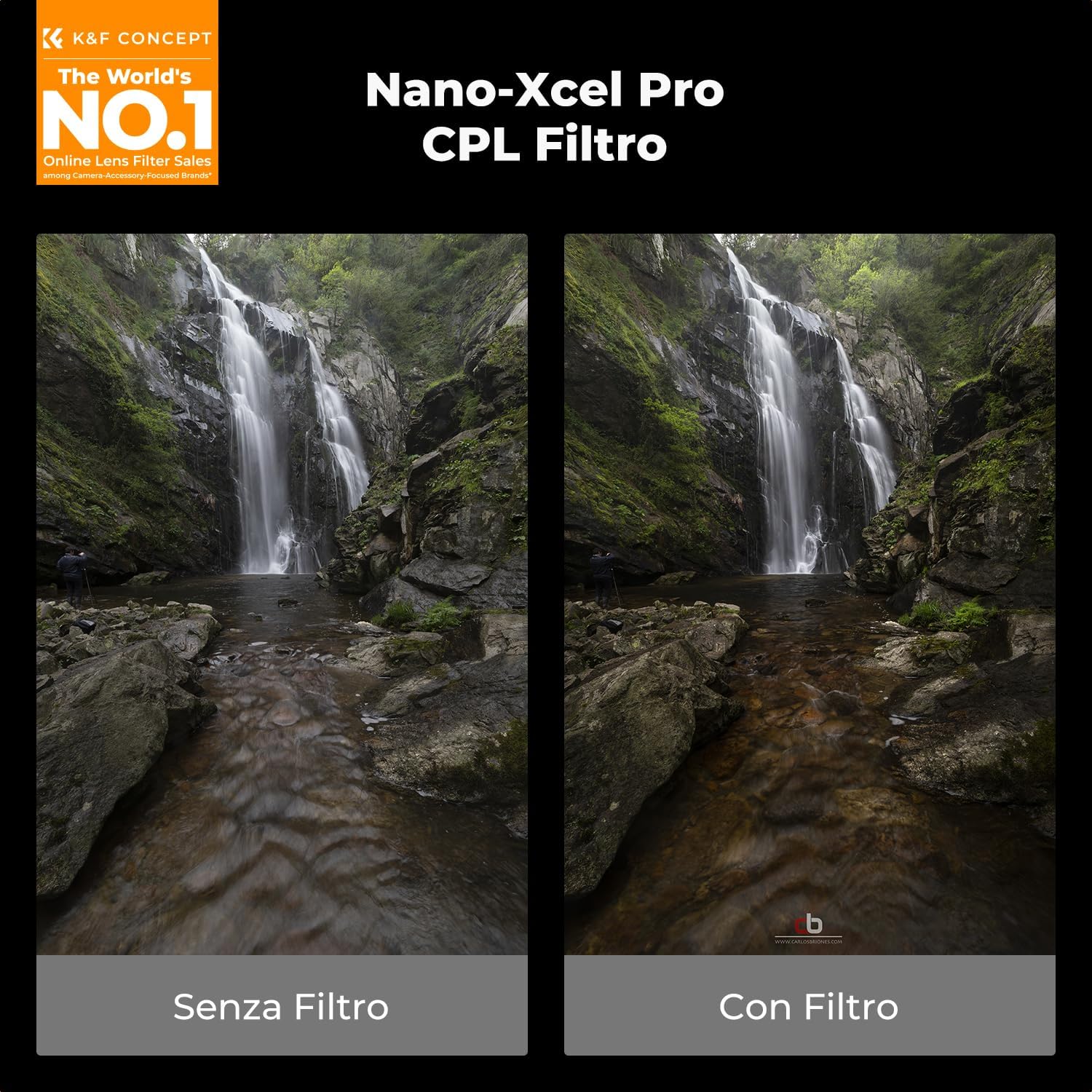 Thumbnail 1 de K&F CONCEPT Nano-X Pro 95mm Filtro polarizzatore circolare CPL con telaio in ottone