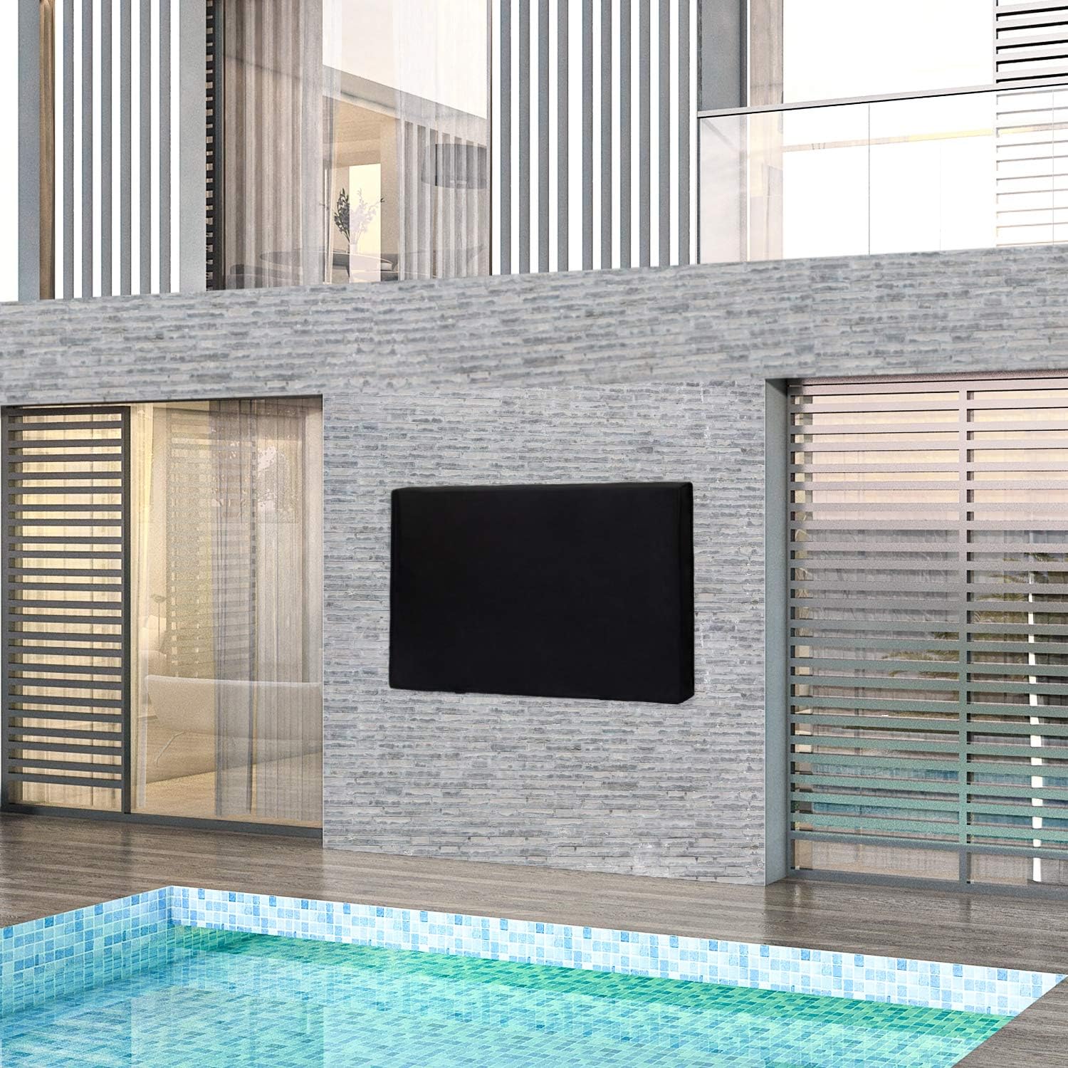 Detalle 2 de Outdoor TV Cover for 58 to 60 inch LCD/LED TVs (60 inch, Dark Gray) — Waterproof, Weatherproof, Dust-Proof