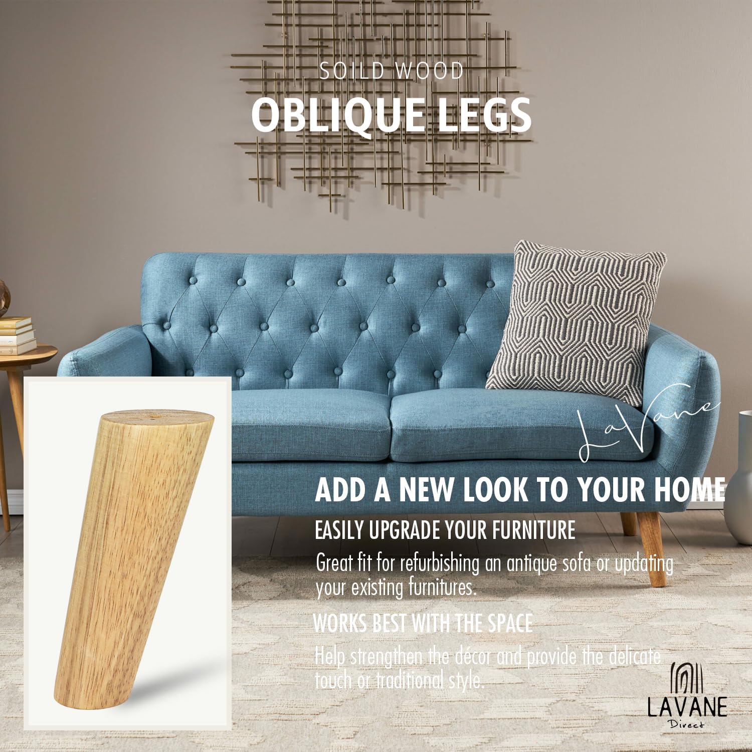 Detalle de La Vane Furniture Legs, 10-inch