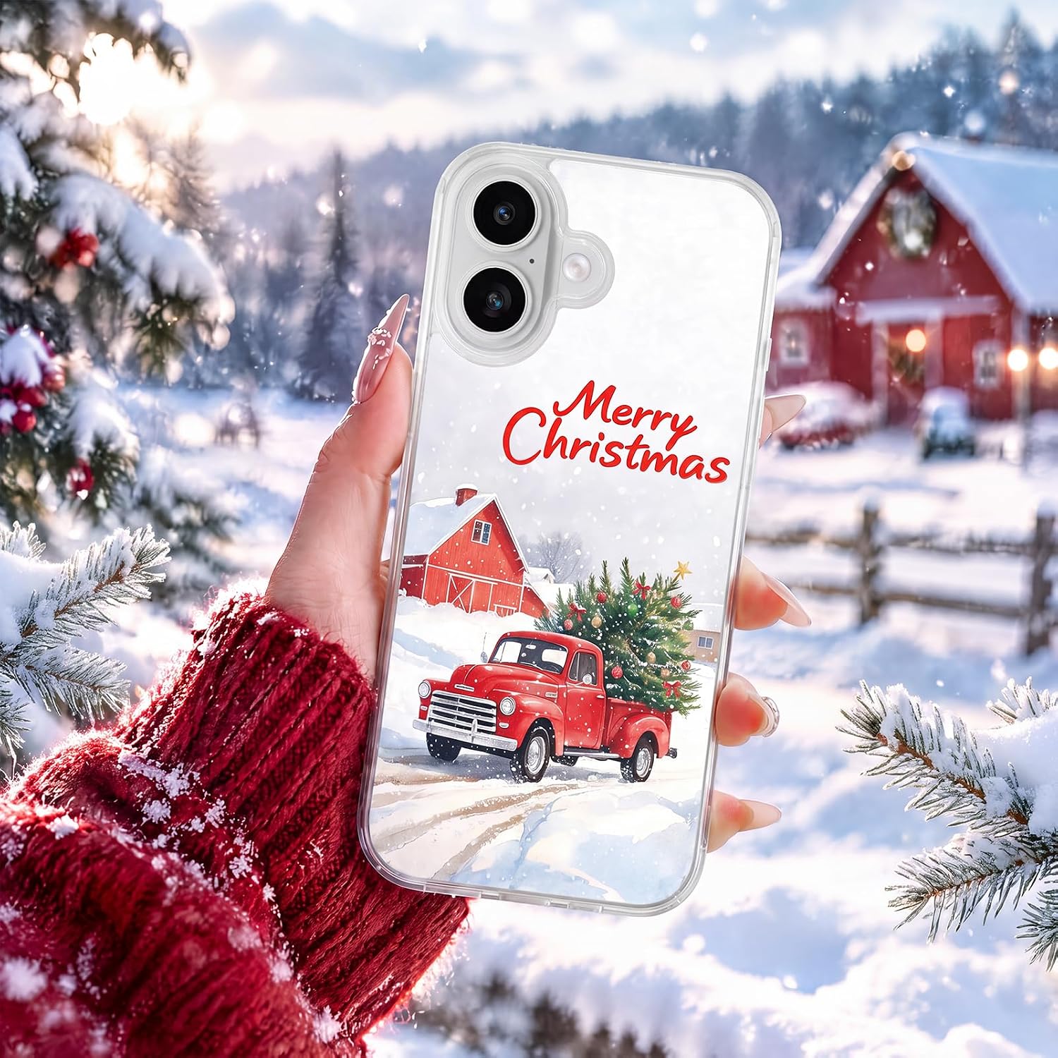 Detalle 1 de ILFINDYOU Red Truck iPhone 16 Case with Raised Camera Protection