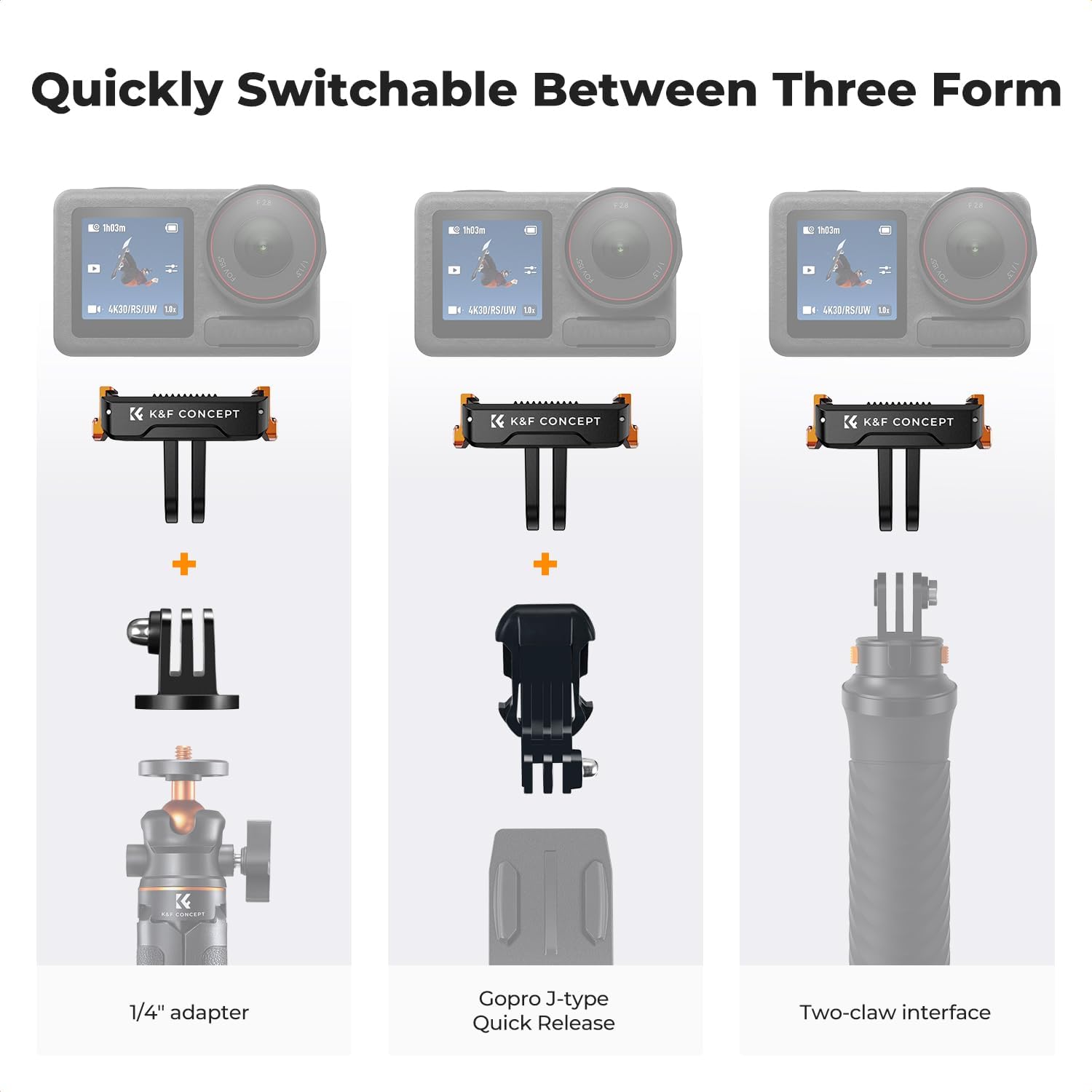 Thumbnail 4 de K&F CONCEPT Magnetic Quick Release Adapter (2-pack) for DJI Osmo Action 5 Pro/4/3 & Osmo 360