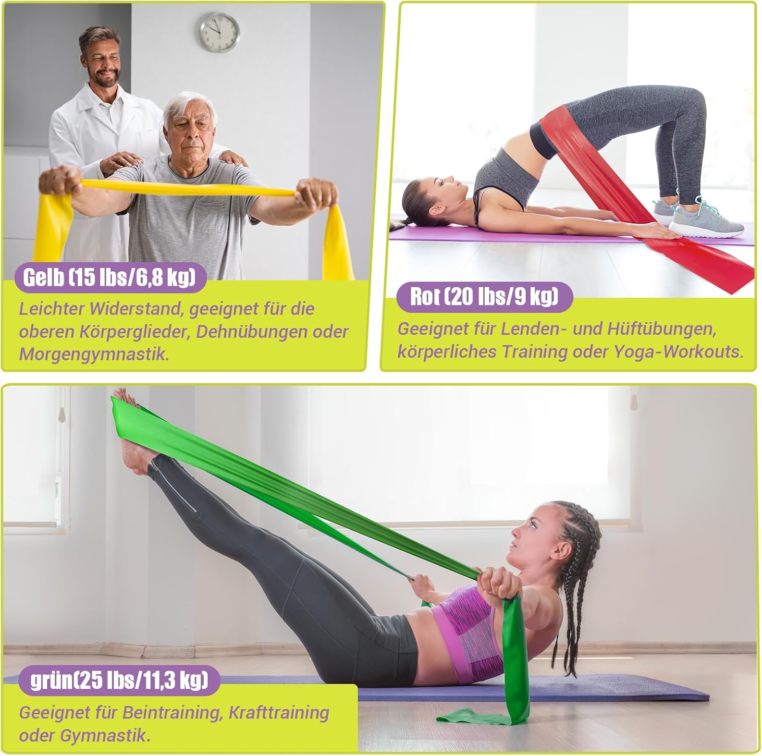 Thumbnail 5 de GYMERK Fitnessbänder 3er-Set 1,8 m