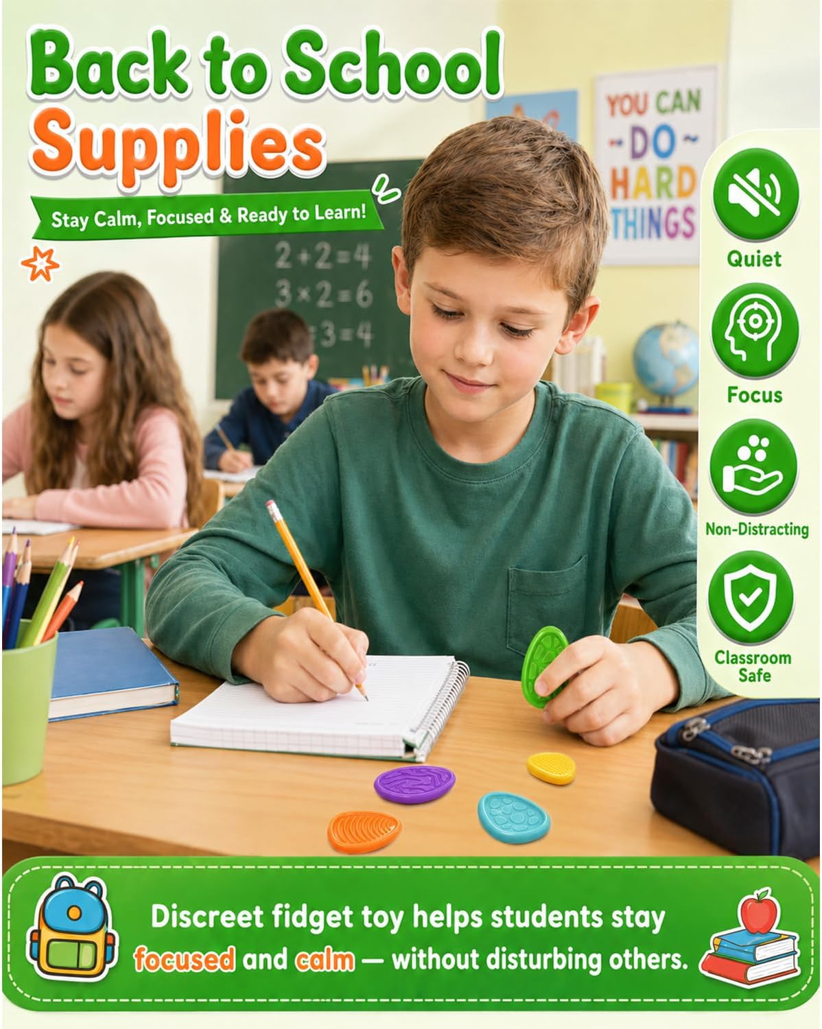Thumbnail 1 de Fidget Toys Sensory Stone: 24-Pack Textured Worry Stones for Kids and Adults