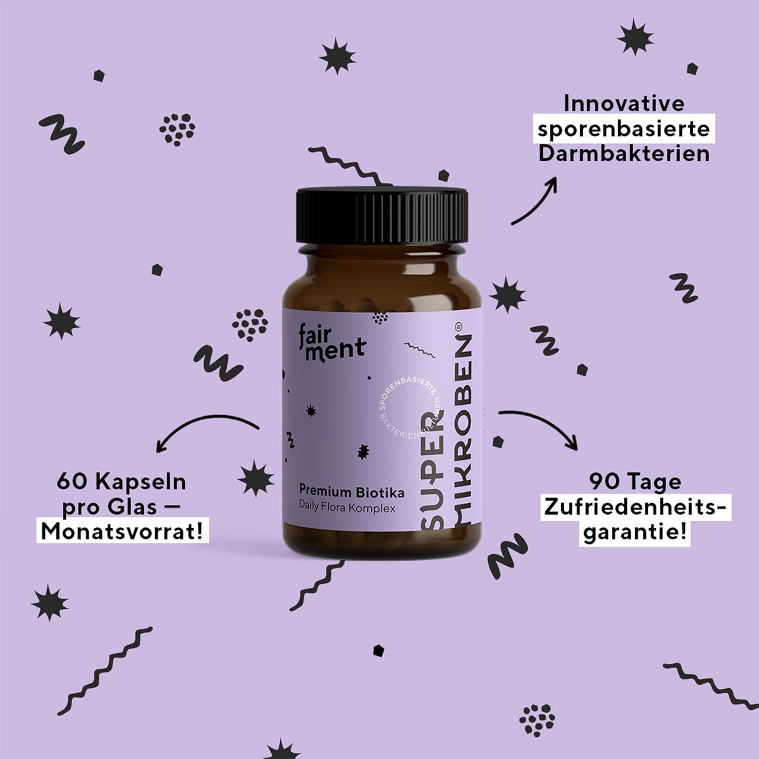 Thumbnail 5 de fairment SuperMikroben® Bakterien Stämme 3 MRD Kapseln mit Zink – 60 Tagesdosen, vegan