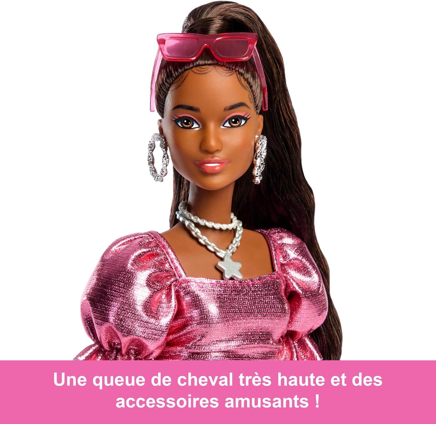 Thumbnail 2 de Barbie Deluxe Style n° 6 : poupée glamour avec robe corail métallisée et accessoires