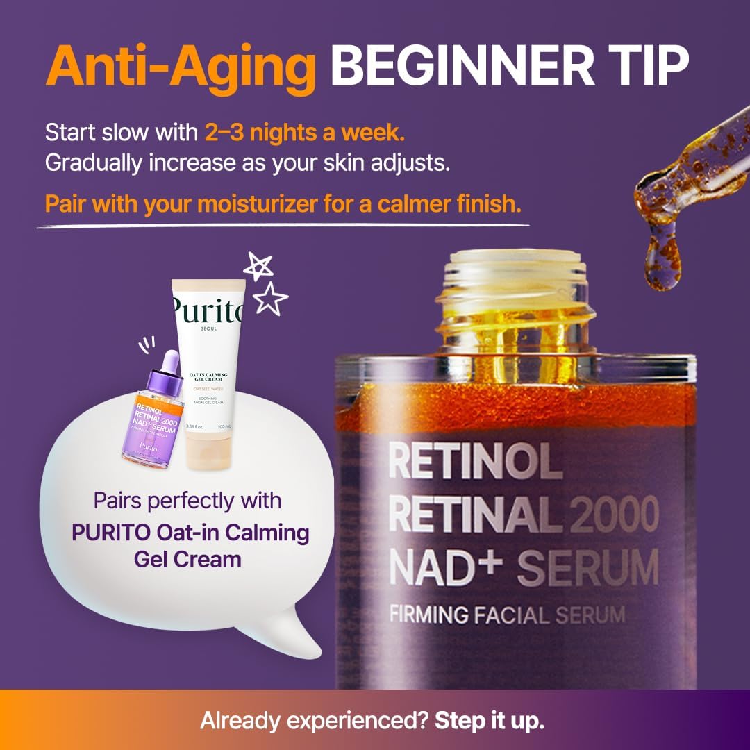 Thumbnail 6 de PURITO Retinol + Retinal Serum with NAD: siero notturno a doppia azione per pelle più liscia e soda