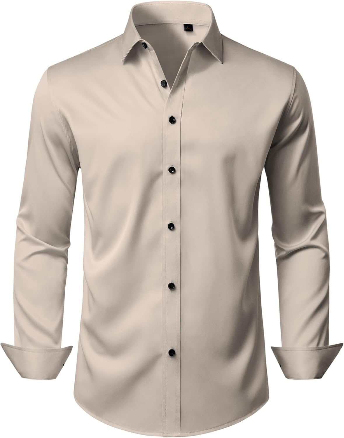 Thumbnail 6 de Mens Wrinkle-Free Dress Shirt Long Sleeve Stretch Flex Button-Down Shirt, Regular Fit