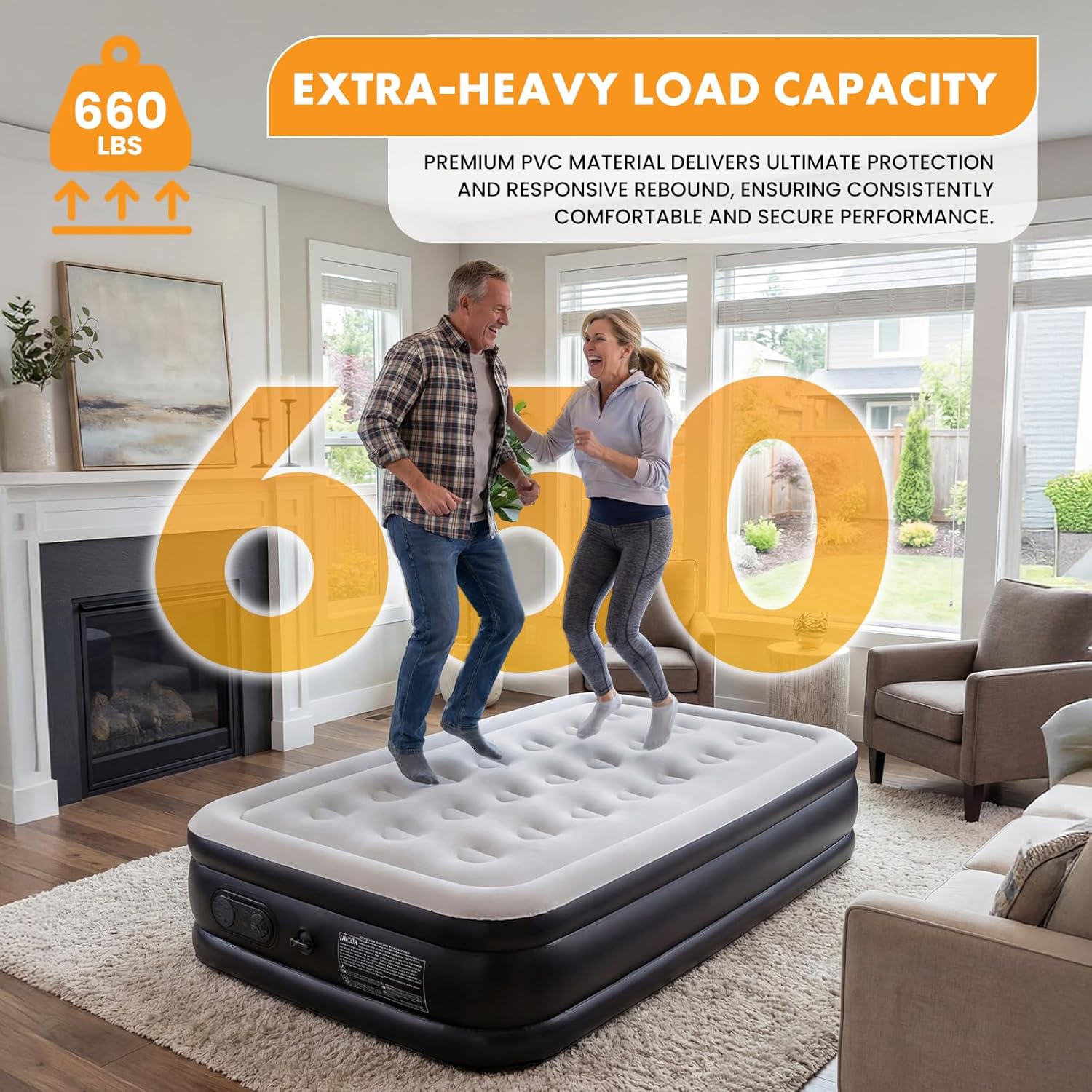 Thumbnail 4 de NEWBULIG Twin Air Mattress with Built-in Pump, 16-Inch Raised Height, Non-Slip Bottom