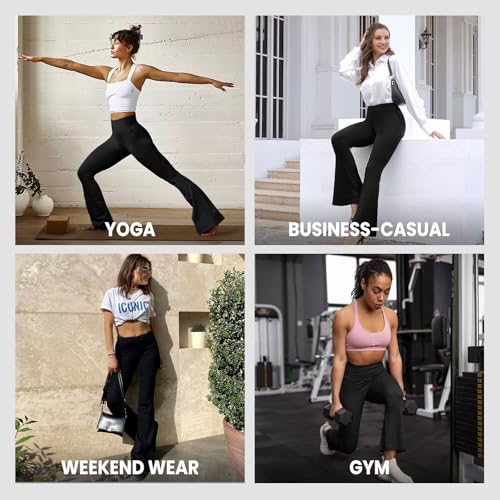 Detalle de TNNZEET Flared Leggings for Women — High-Waisted Yoga Pants with 4-Way Stretch