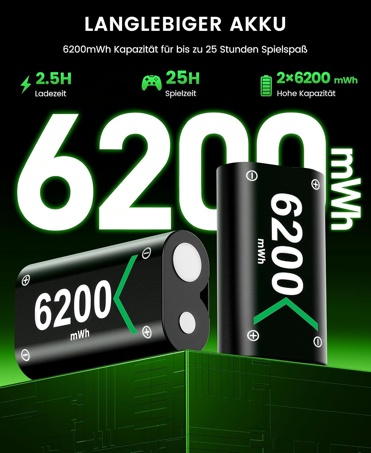 Detalle 2 de Akku 6200mWh für Xbox Controller