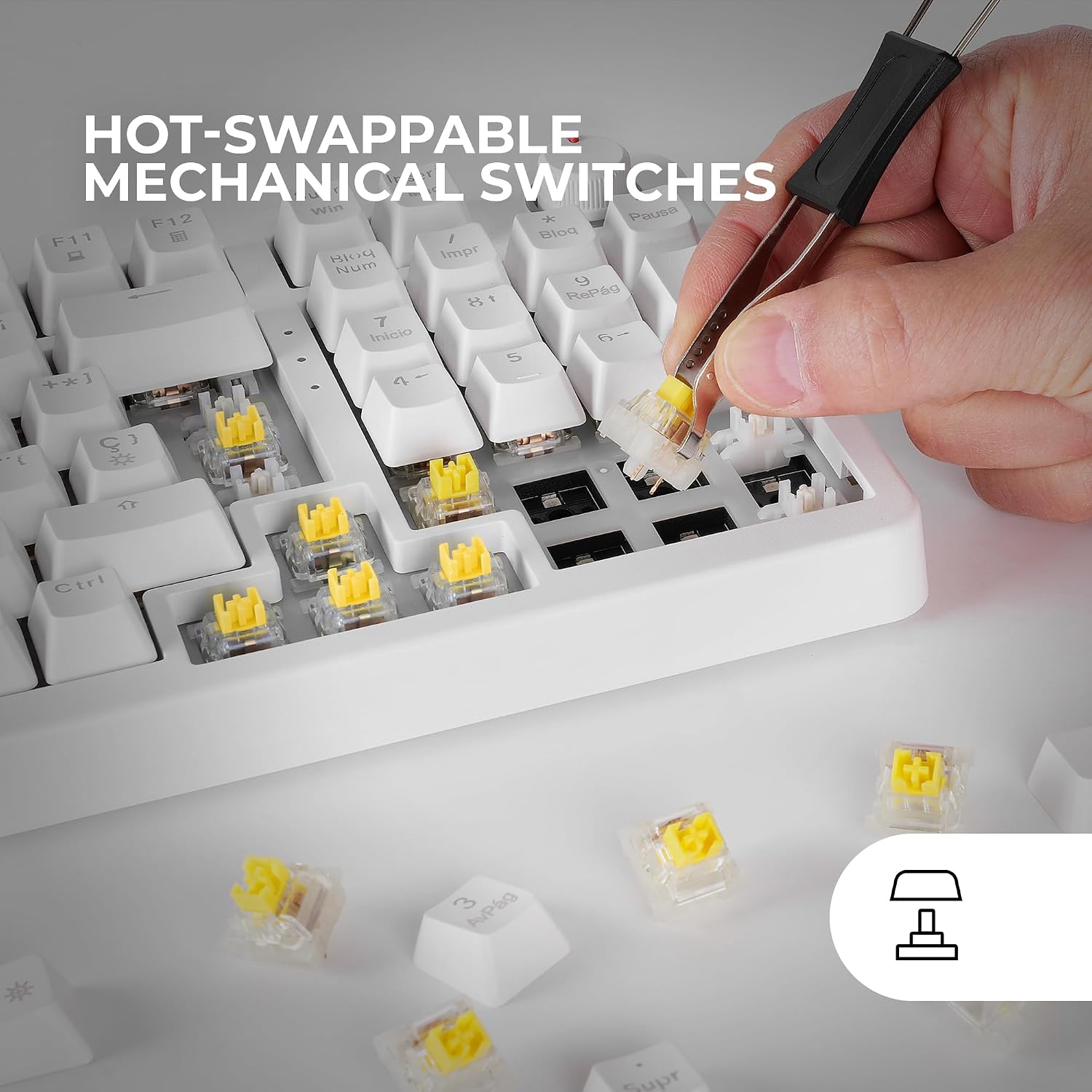 Detalle 2 de Mars Gaming MKPRO Teclado mecánico completo RGB, switch silent