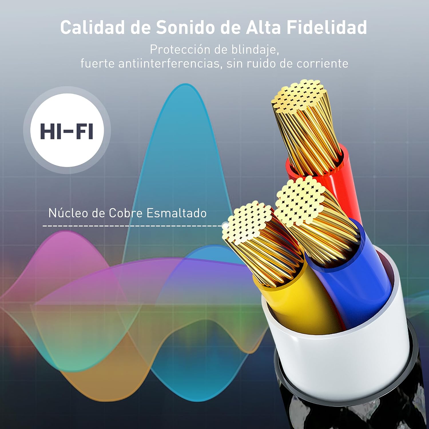 Detalle de YISH Cable Jack a USB C 1M para audio