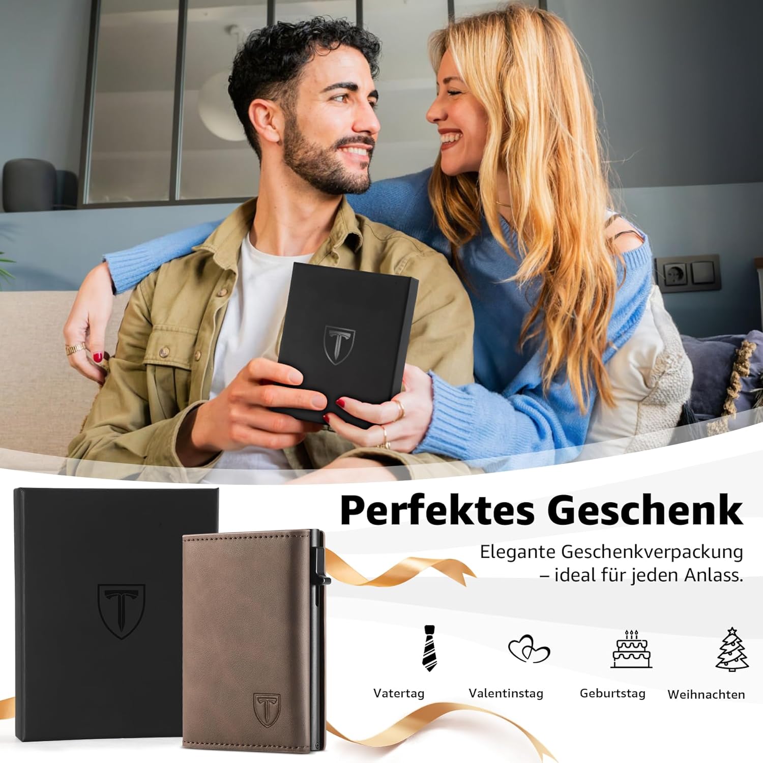Thumbnail 6 de Tomylv Geldbörse Herren – RFID‑Schutz, Pop-up Kartenetui mit Magnetverschluss