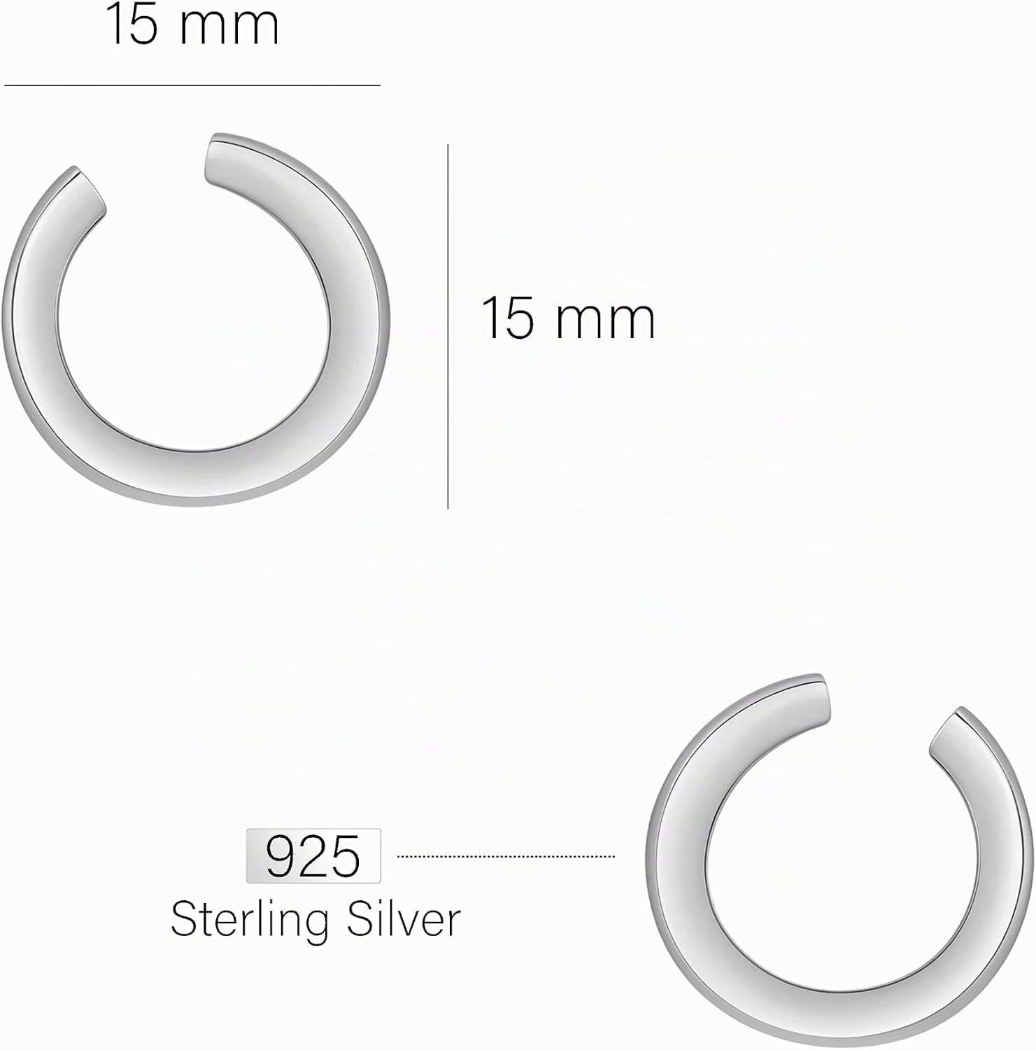 Detalle 2 de SOFIA MILANI Damen Ohrringe 925 Silber – Gebogener Kreis Ohrstecker