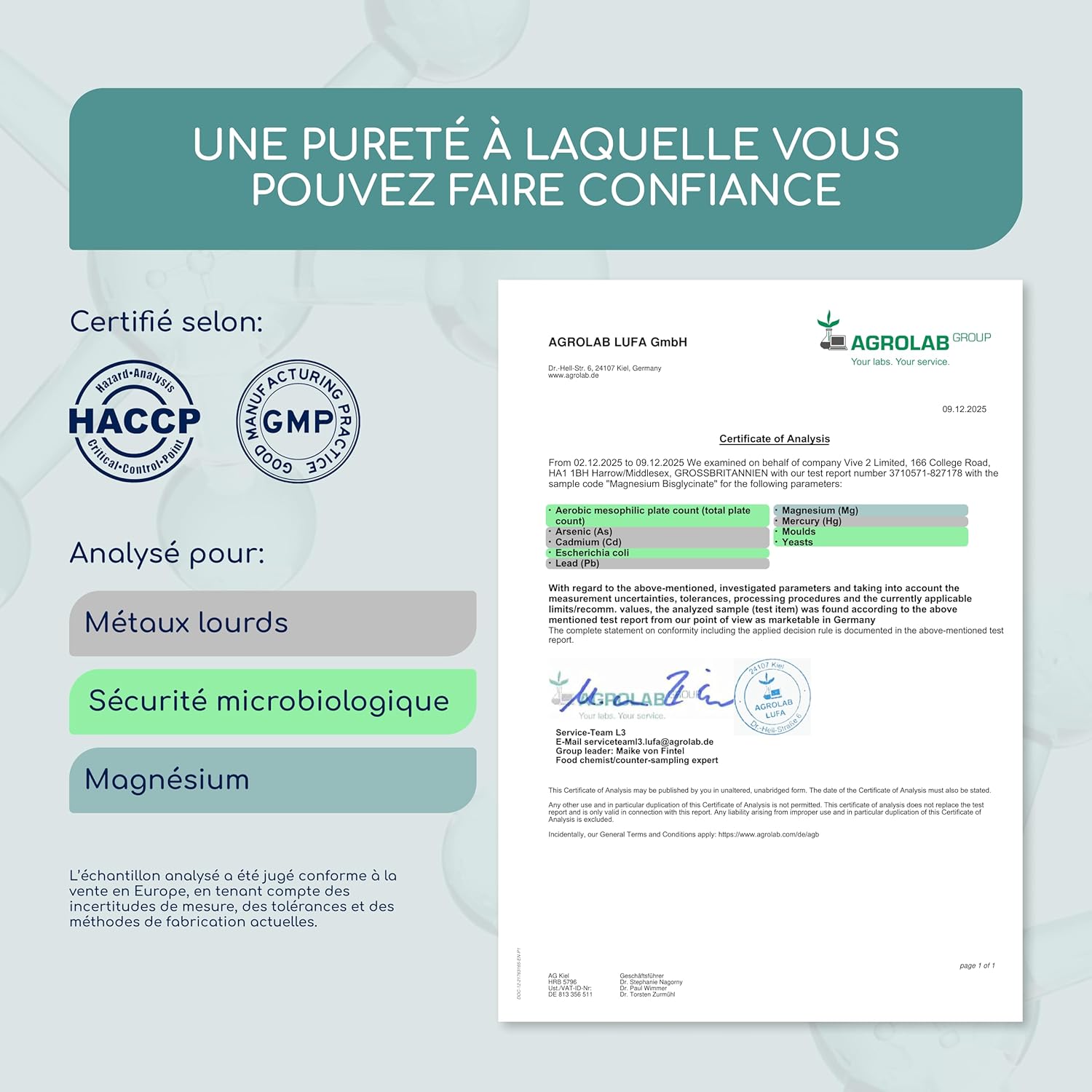 Thumbnail 5 de Magnésium Bisglycinate – 240 gélules (300 mg de magnésium élémentaire par portion) pour stress & fatigue