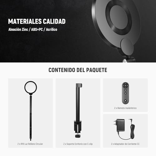 Thumbnail 8 de NEEWER R18 Ring Light 18 cm dimmerabile 18W per selfie