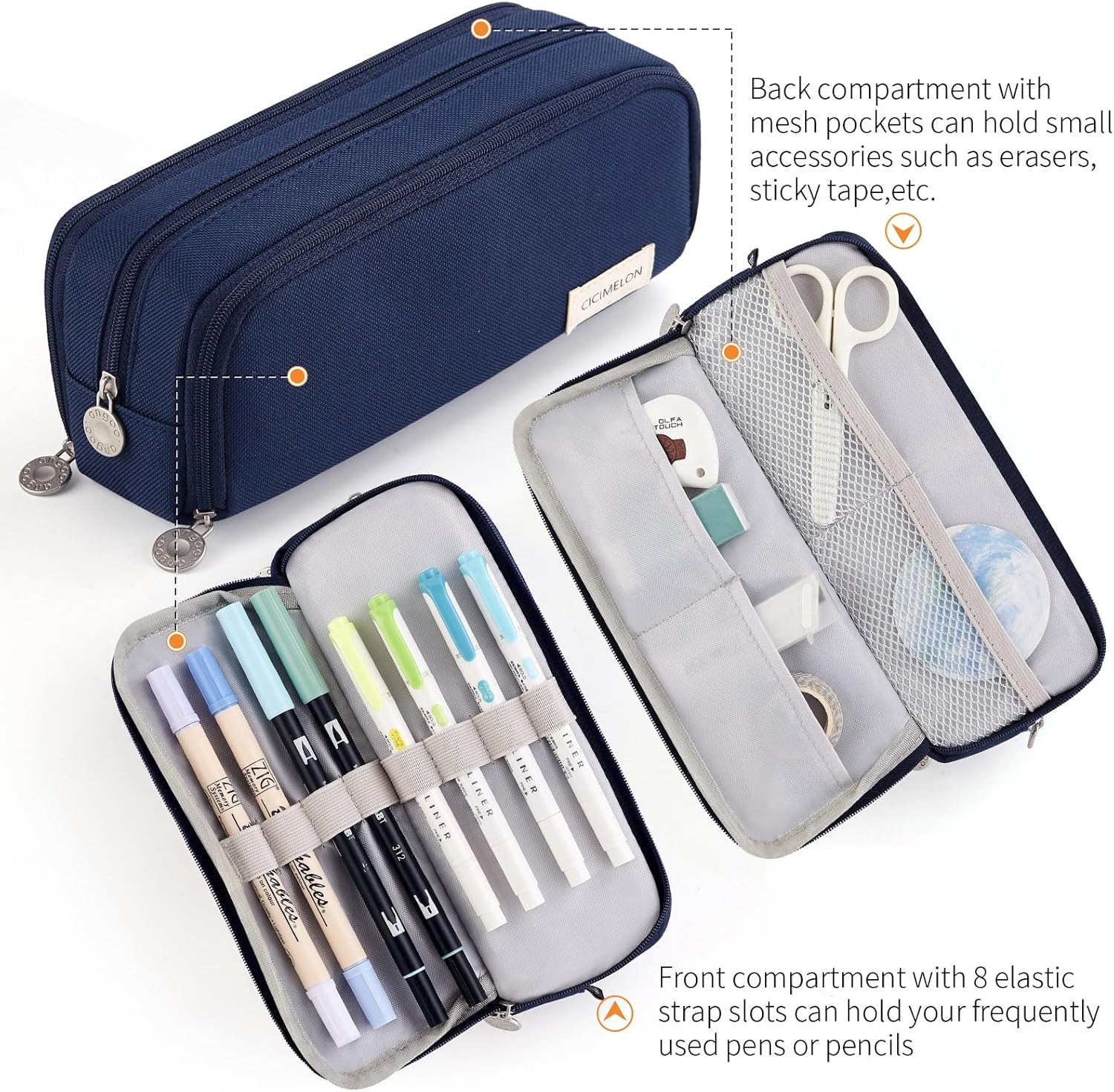 Detalle de CICIMELON Pencil Case, 3 Compartments