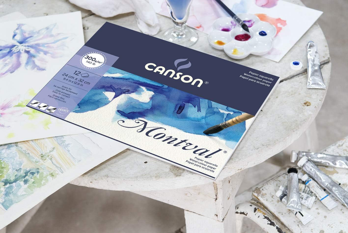 Thumbnail 2 de Canson Montval Blocco da Disegno per Acquerello 24x32 cm, 12 fogli spiralati
