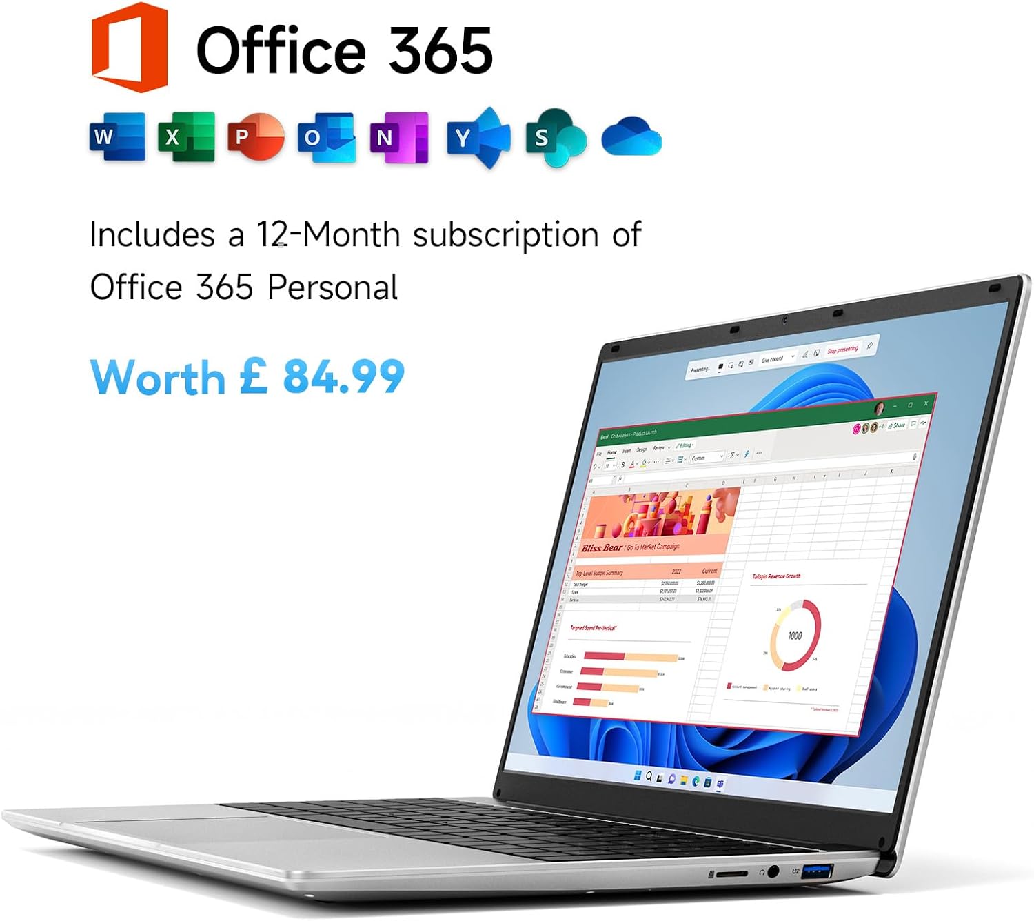 Thumbnail 4 de Jumper 15.6-inch Laptop with Office 365 — 4GB RAM, 128GB Storage, 1080p Display