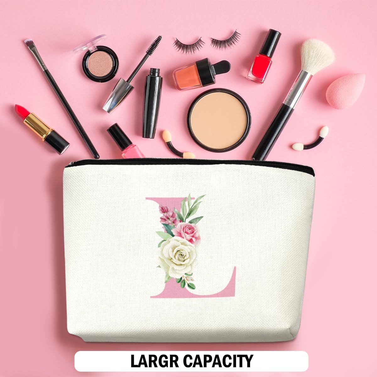 Detalle de Monogram Makeup Bag, Initial L