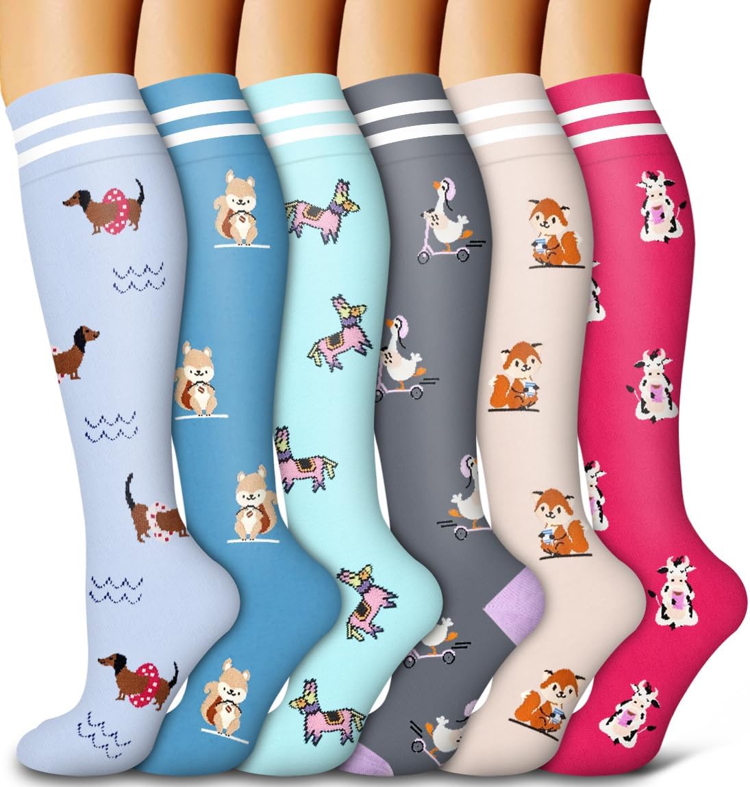 Detalle de Bluemaple 6-Pack Copper Compression Socks, Graduated Support for Everyday Wear
