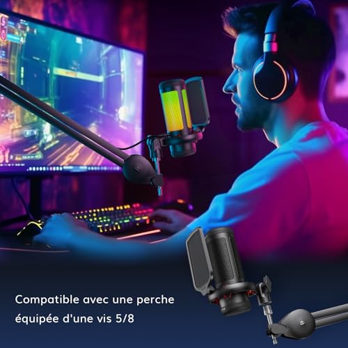 Thumbnail 6 de TONOR TC310, microphone à condensateur USB RGB avec câble de 200 cm