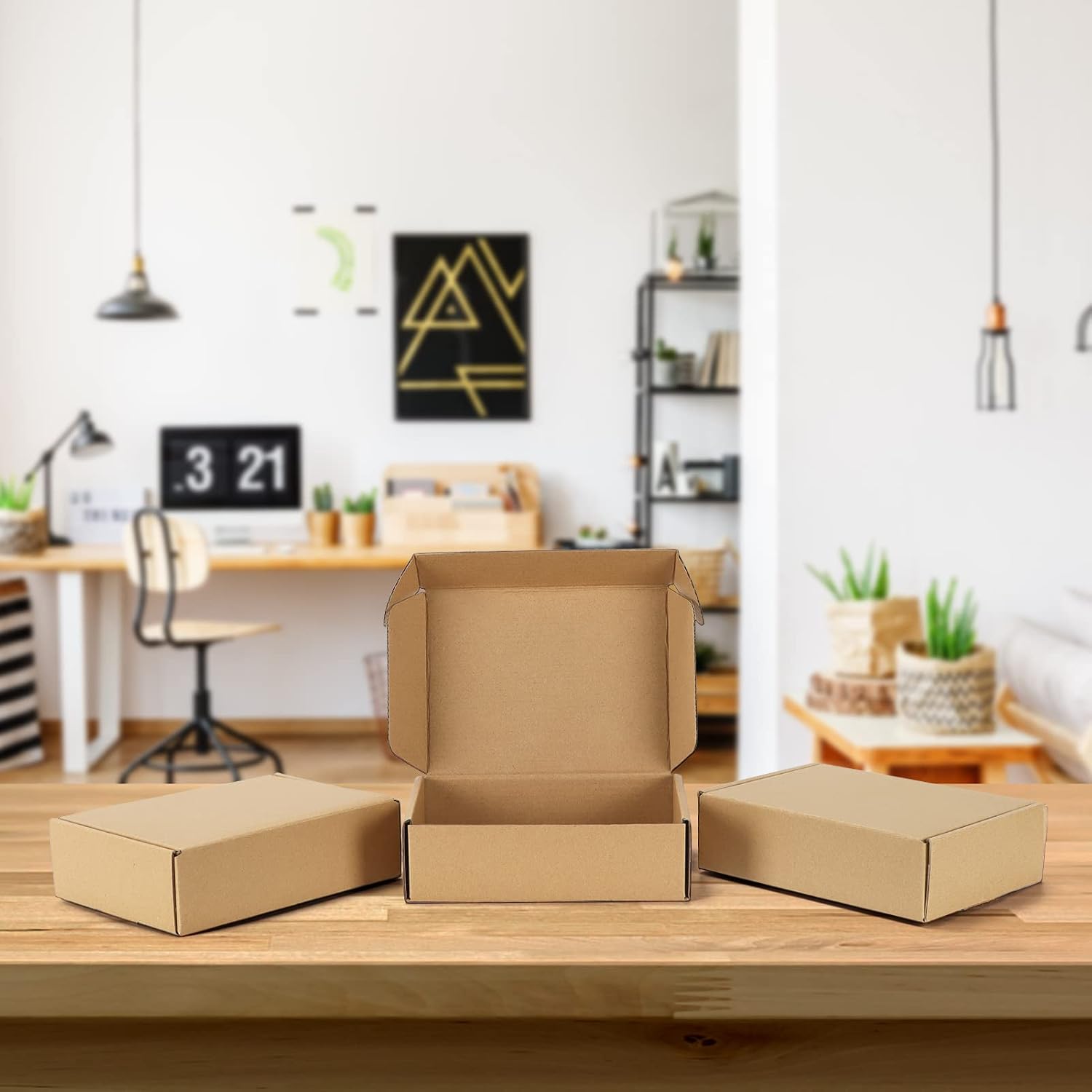 Detalle de HORLIMER 20 Pack Small Cardboard Boxes (7x5x2 in) Brown Corrugated Shipping Boxes