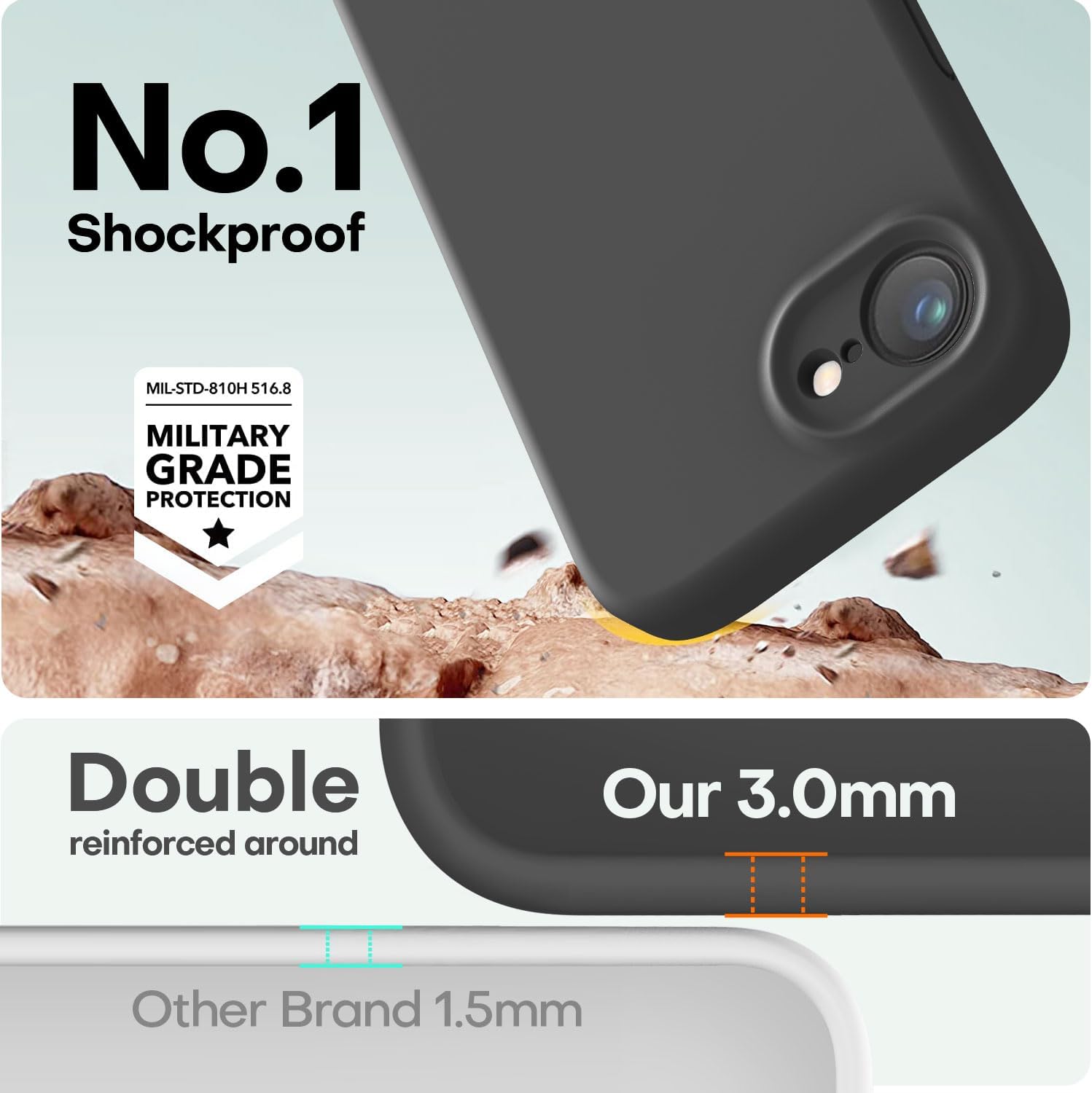 Detalle 2 de LOVE 3000 Designed for iPhone 16e/17e Case – Premium Silicone with Soft Anti-Scratch Lining