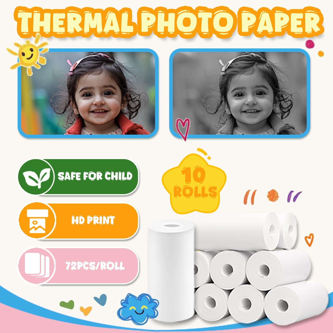Thumbnail 1 de 720Pcs HD Photo Paper Rolls 72 per Roll
