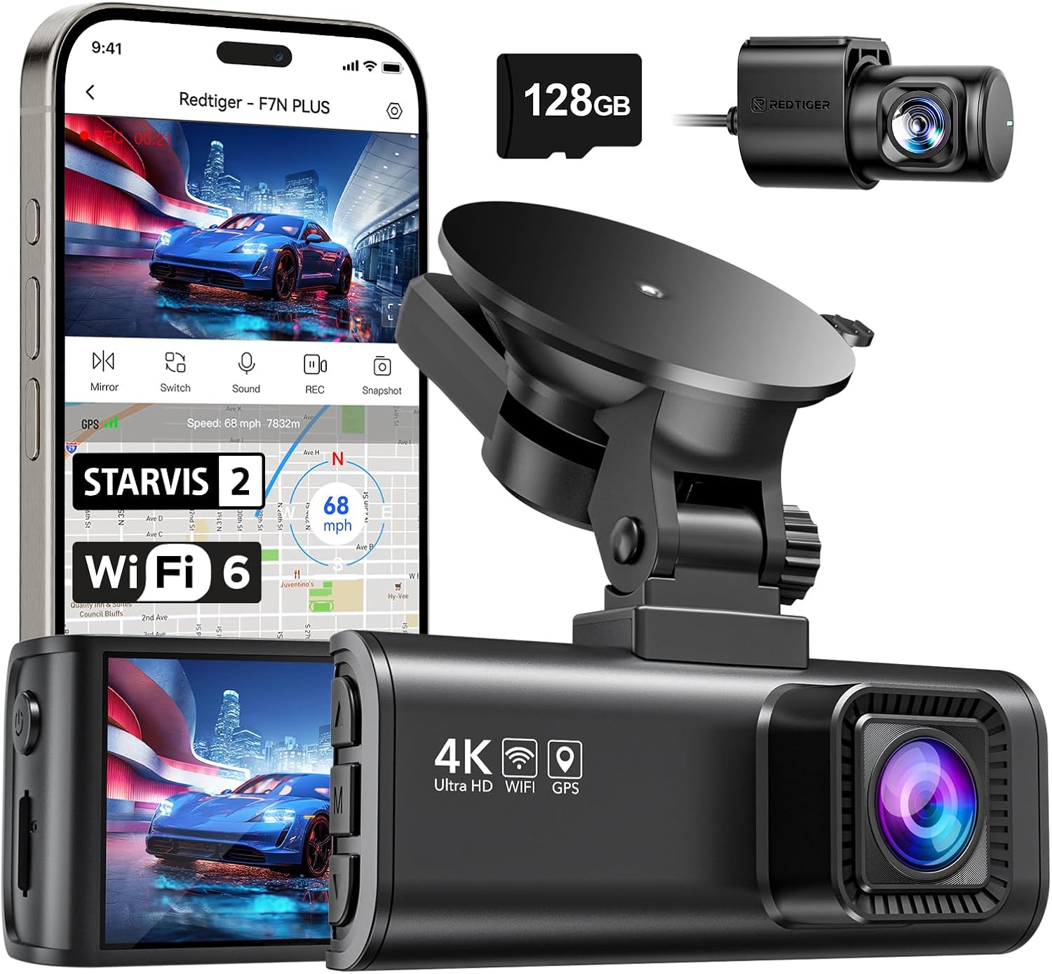 Detalle de REDTIGER F7NP 4K dash cam