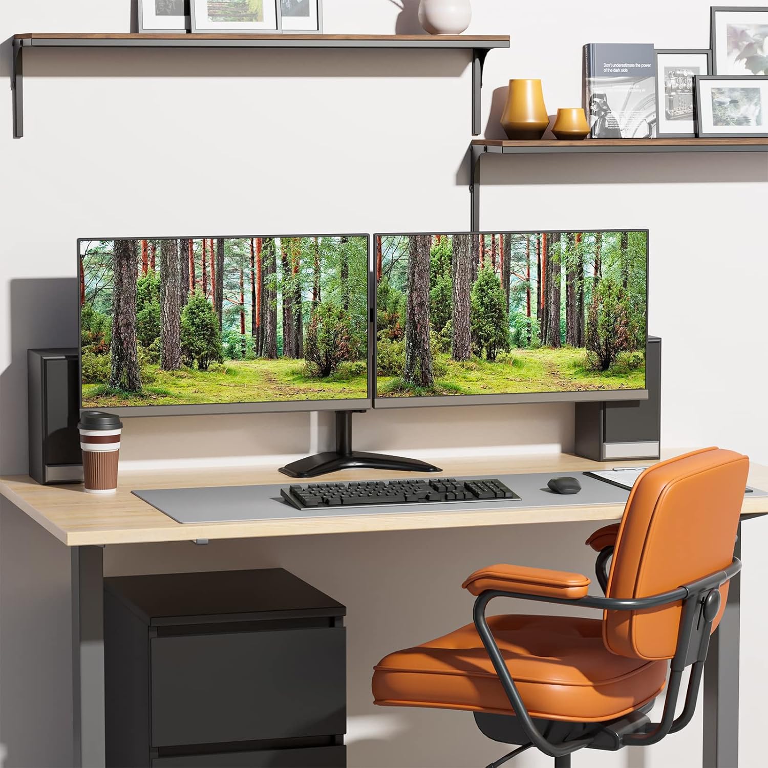 Thumbnail 5 de WALI MF002 Dual Monitor Stand 27in