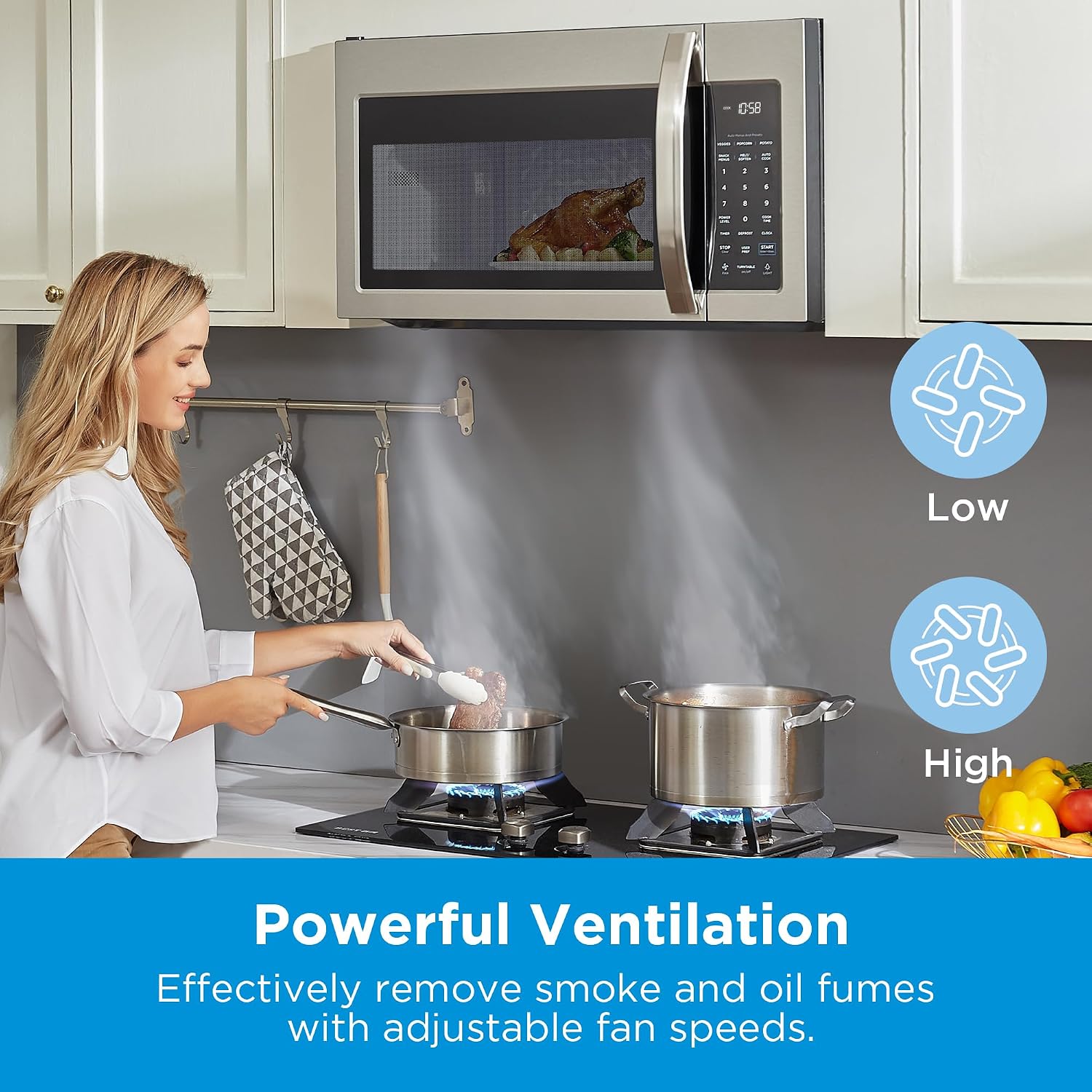 Detalle de Midea Over-the-Range Microwave, 1.7 cu. ft.