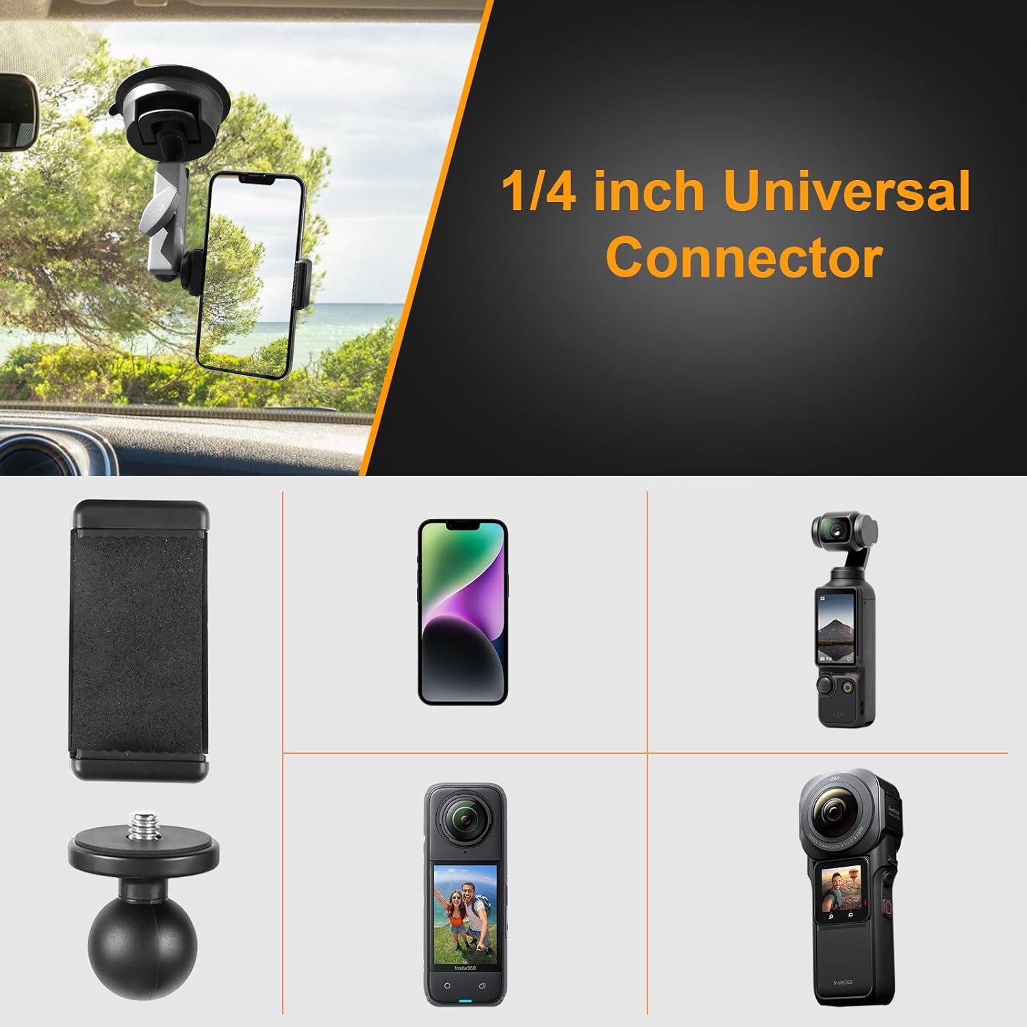 Detalle de PULUZ Saugnapfhalterung Upgrade: Tragbare Kamera-Saugnapfhalterung für GoPro, DJI Osmo Action und Insta360