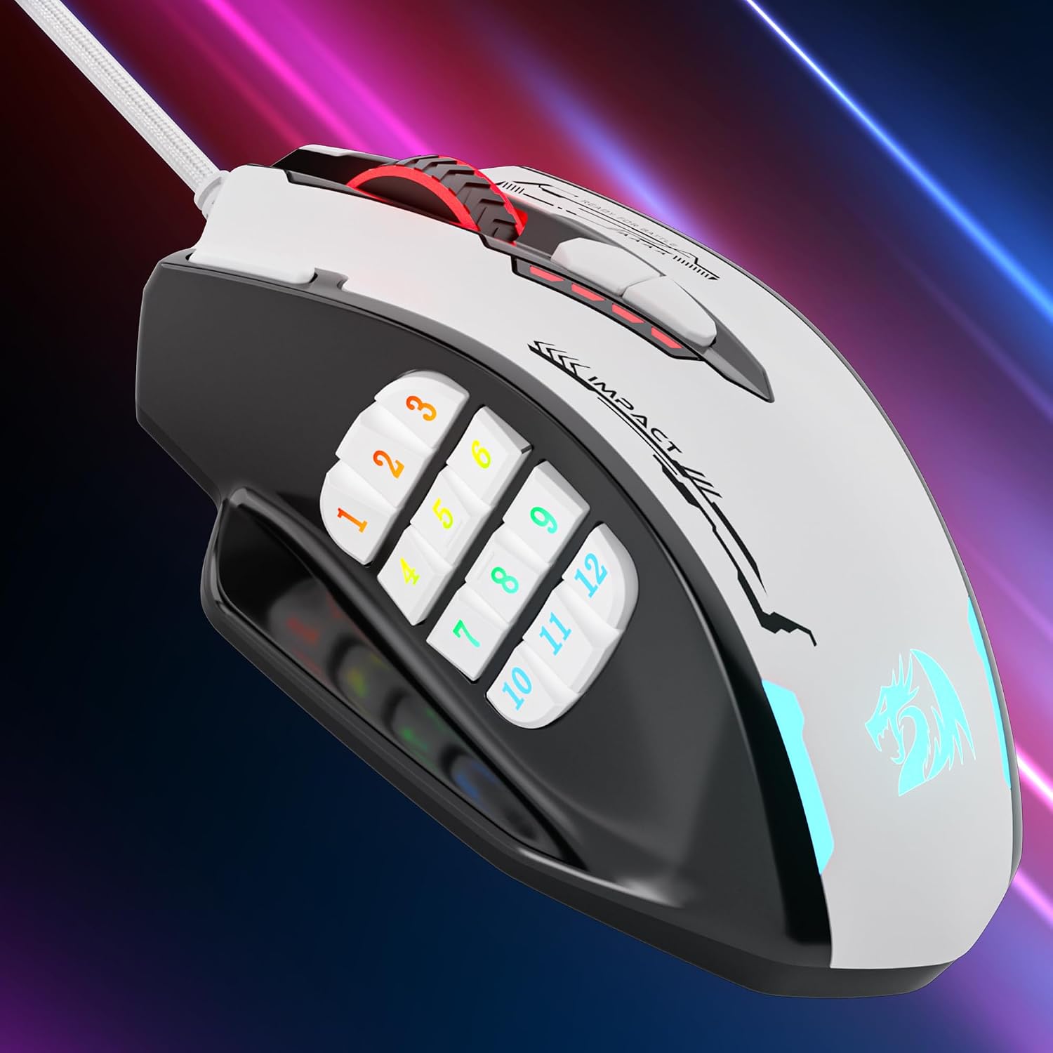 Thumbnail 6 de Redragon M908WB Impact RGB gaming mouse with 12 side buttons, up to 24,000 DPI and programmable macros