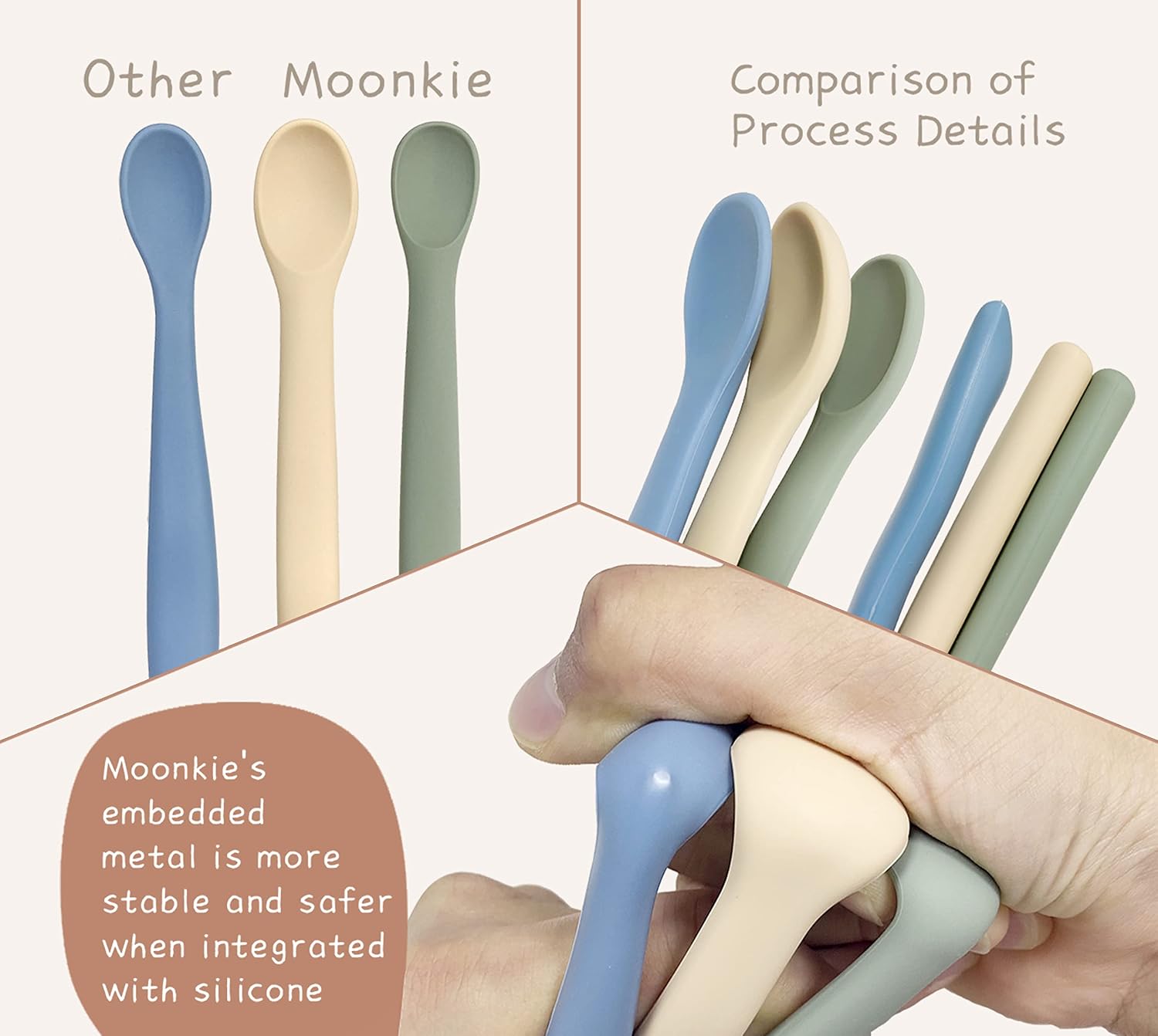 Thumbnail 4 de Moonkie Silicone Baby Spoons, Set of 4