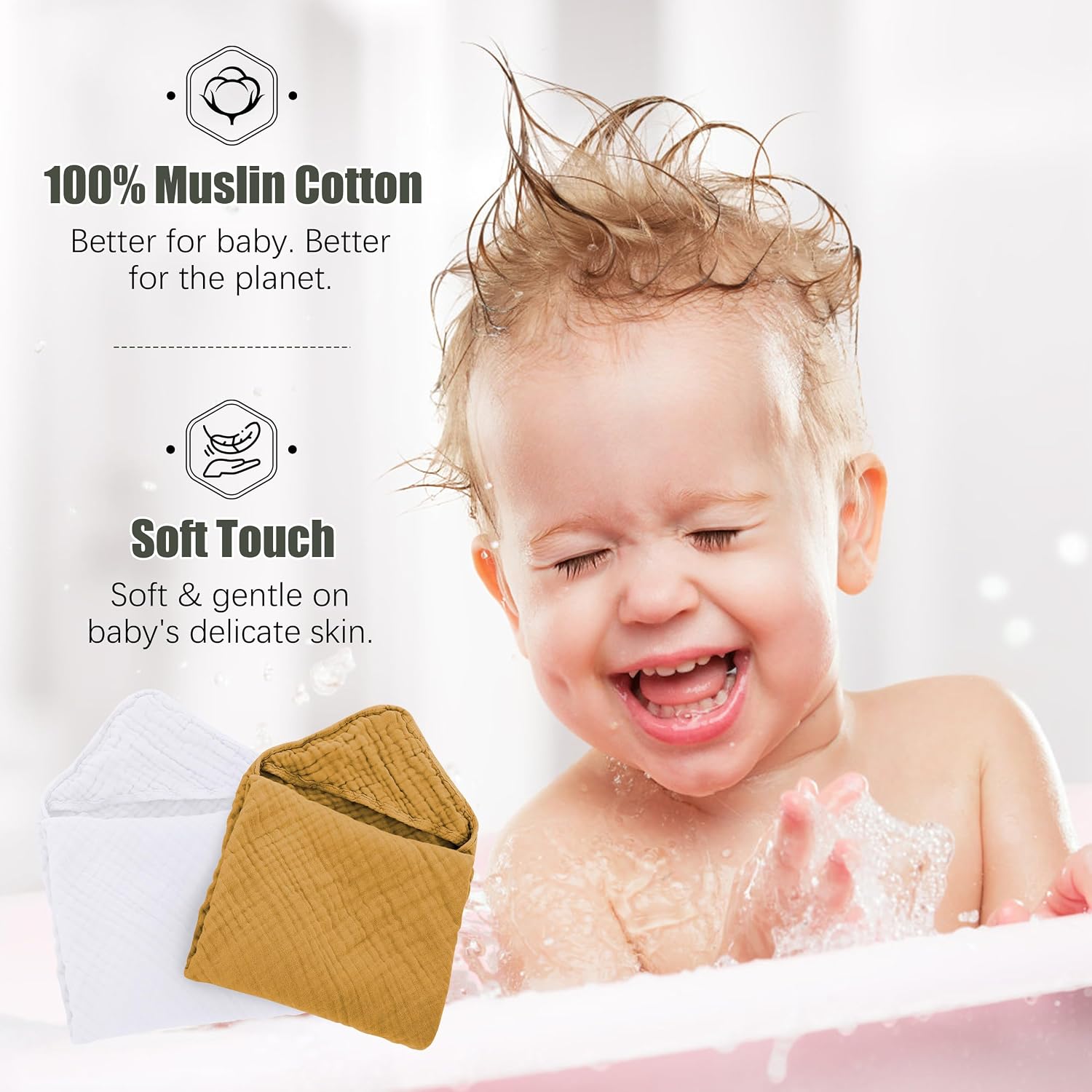 Thumbnail 6 de Spotted Play Hooded Baby Towels 32 x 32 Inch