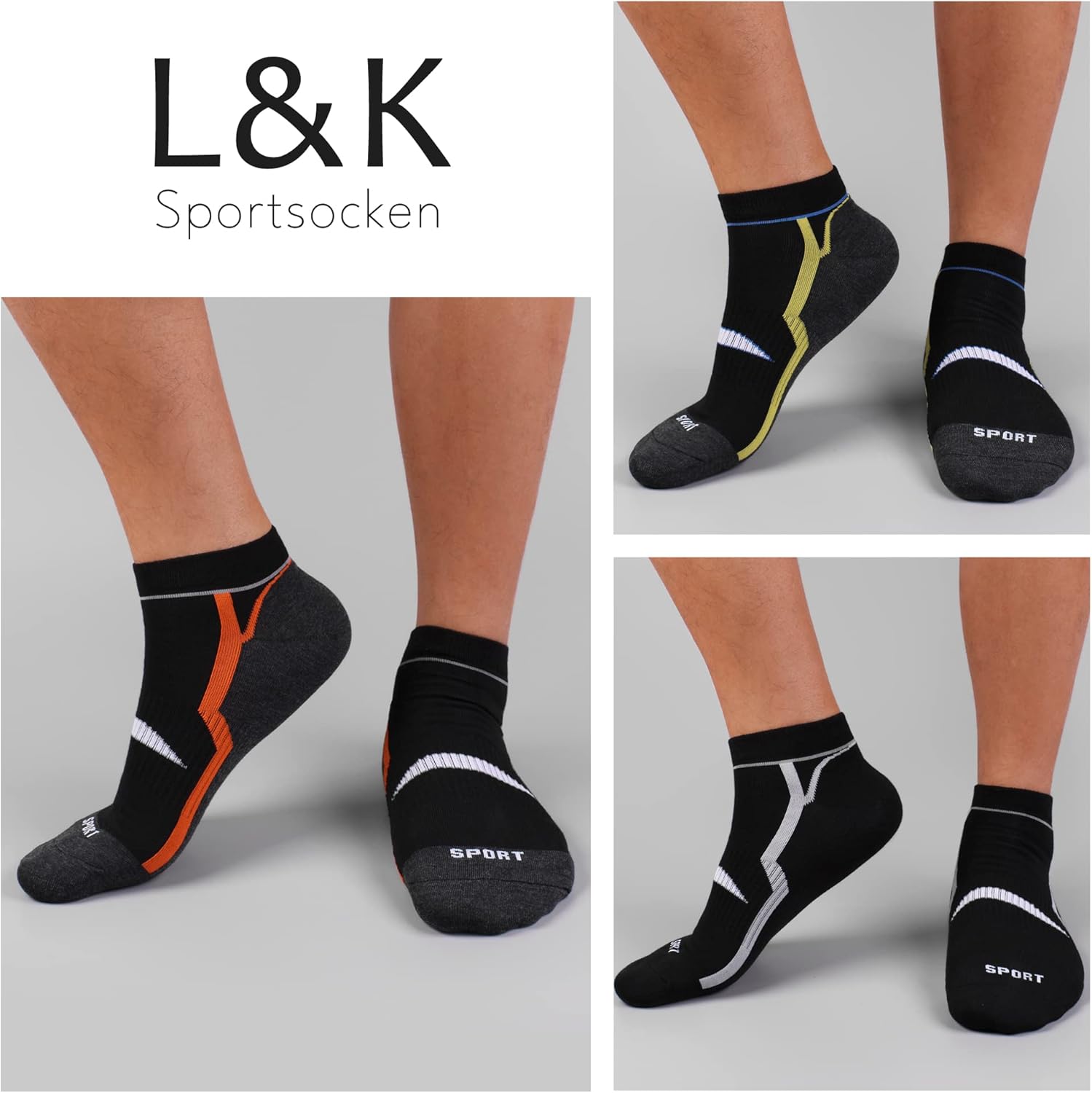 Thumbnail 1 de L&K 12 paia Calze da Uomo sportive – morbide, traspiranti e multicolore per sport e tempo libero