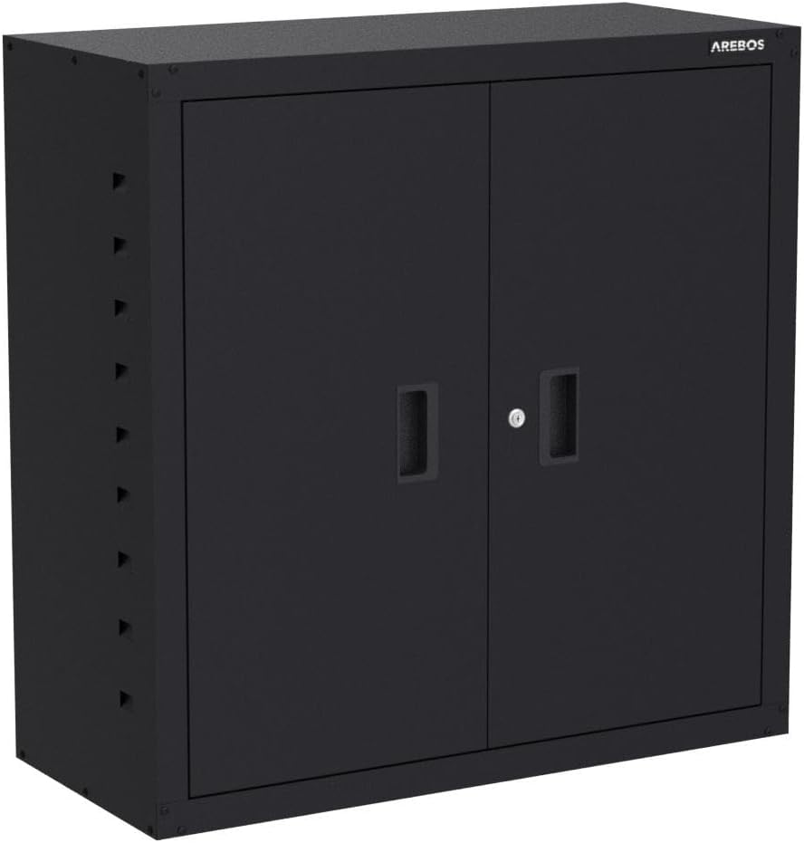 Thumbnail 3 de Arebos Aktenschrank / Büroschrank mit abschließbarem Stahlsystem, höhenverstellbarem Einlegeboden (90 x 90 x 40 cm)