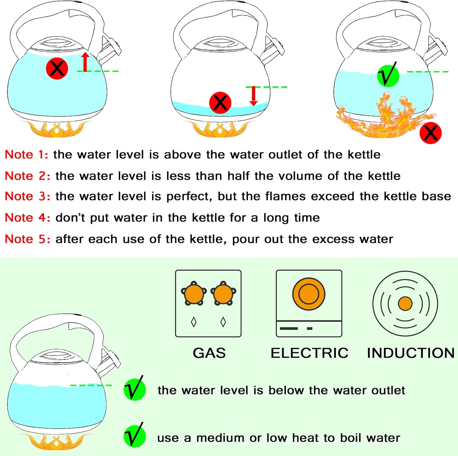 Thumbnail 4 de GGC Tea Kettle 3.1 Quart Whistling Stovetop Kettle