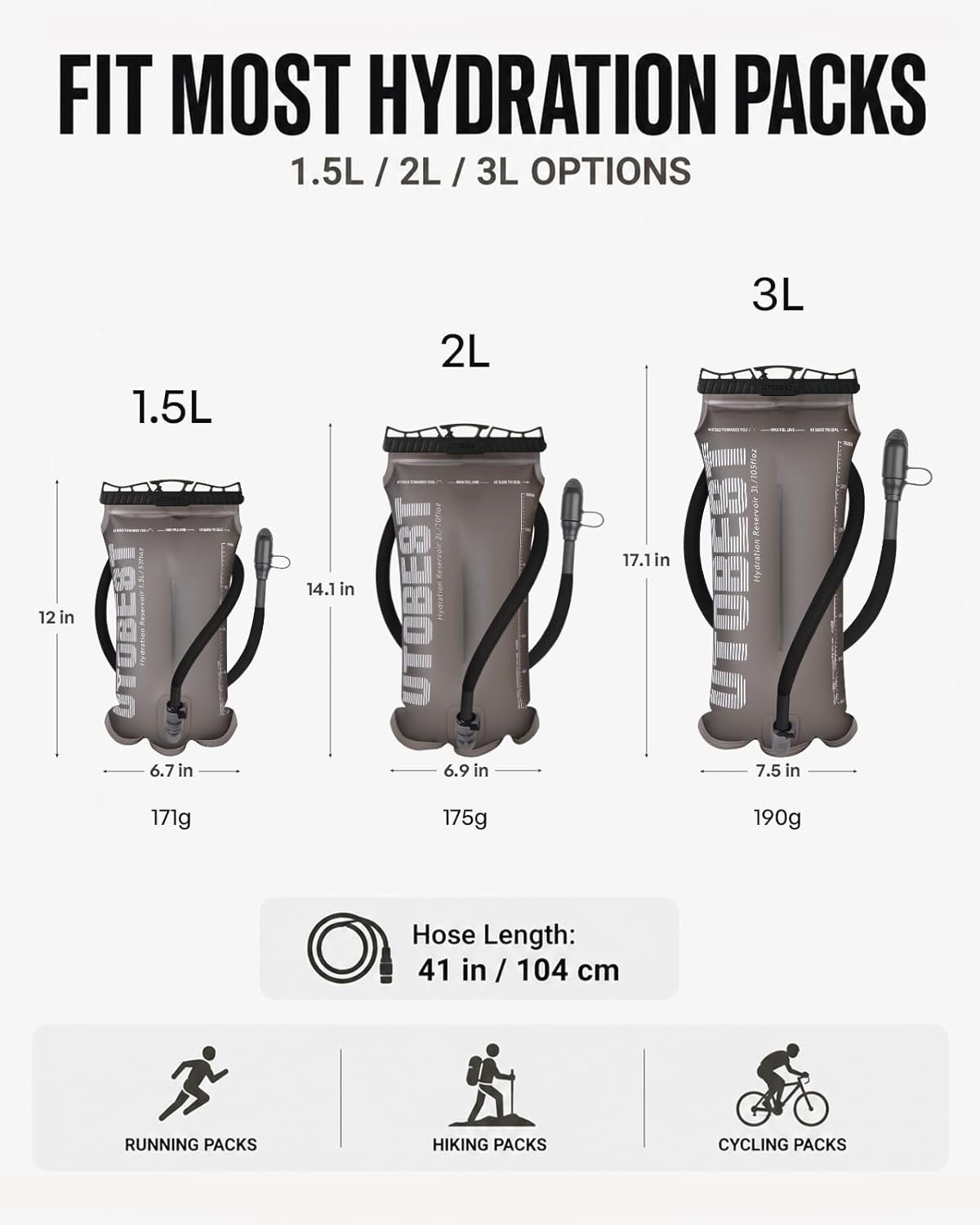 Detalle 2 de UTOBEST Water Bladder 1.5L–3L: Durable TPU Hydration Reservoir for Outdoor Activities