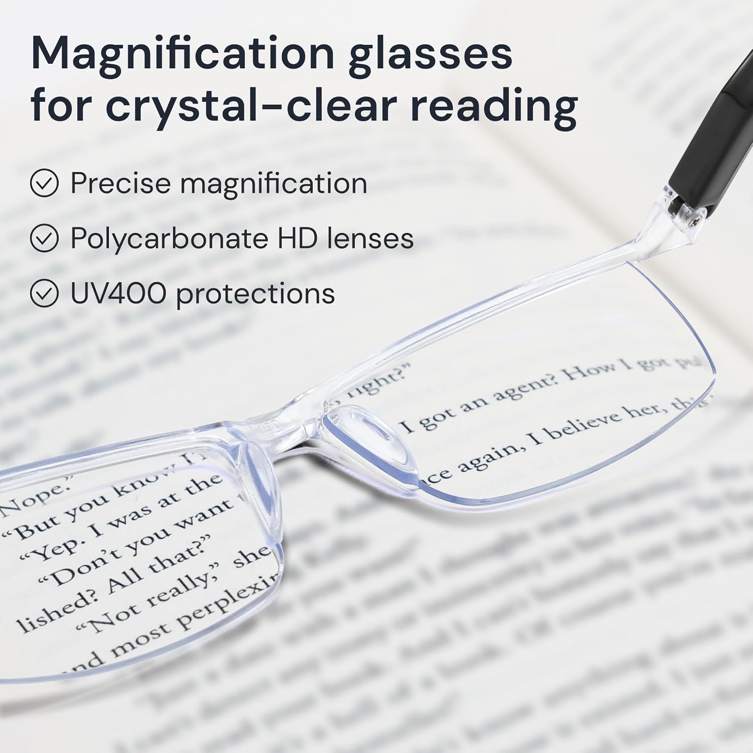 Detalle de Gaoye +3.0 Reading Glasses for Men with TR90 Frames, Blue Light Filtering and UV Protection