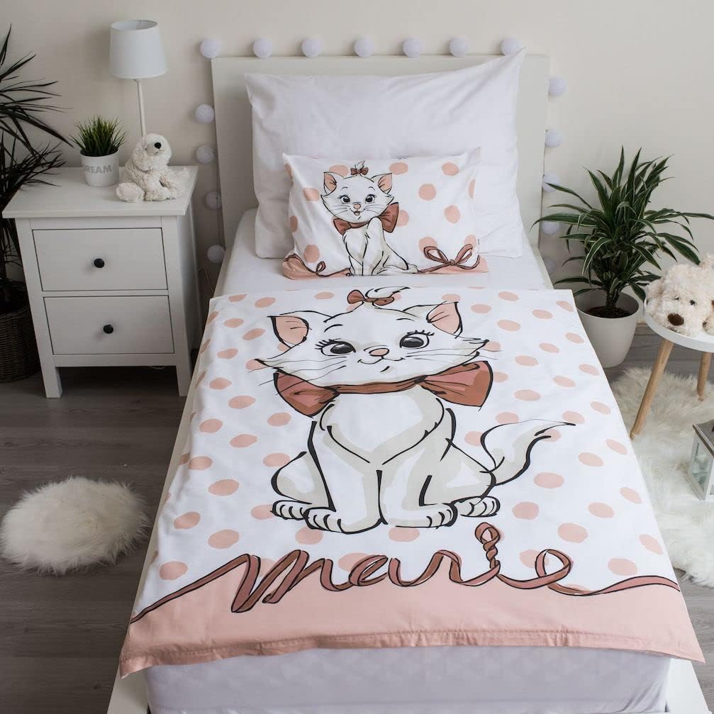 Detalle de Jerry Fabrics Marie Cat Aristocats Baby Bed Linen, 100% Cotton, 100 x 135 cm