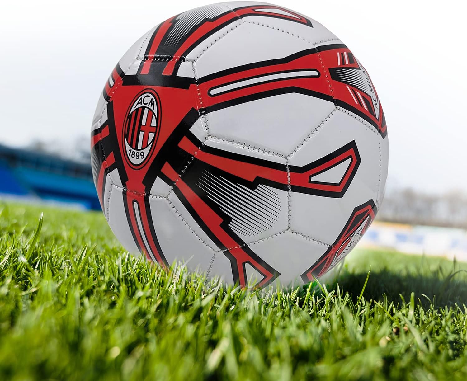 Thumbnail 6 de Mondo Toys pallone da calcio Cucito A.C. Milan misura 5 (13449) rosso/nero
