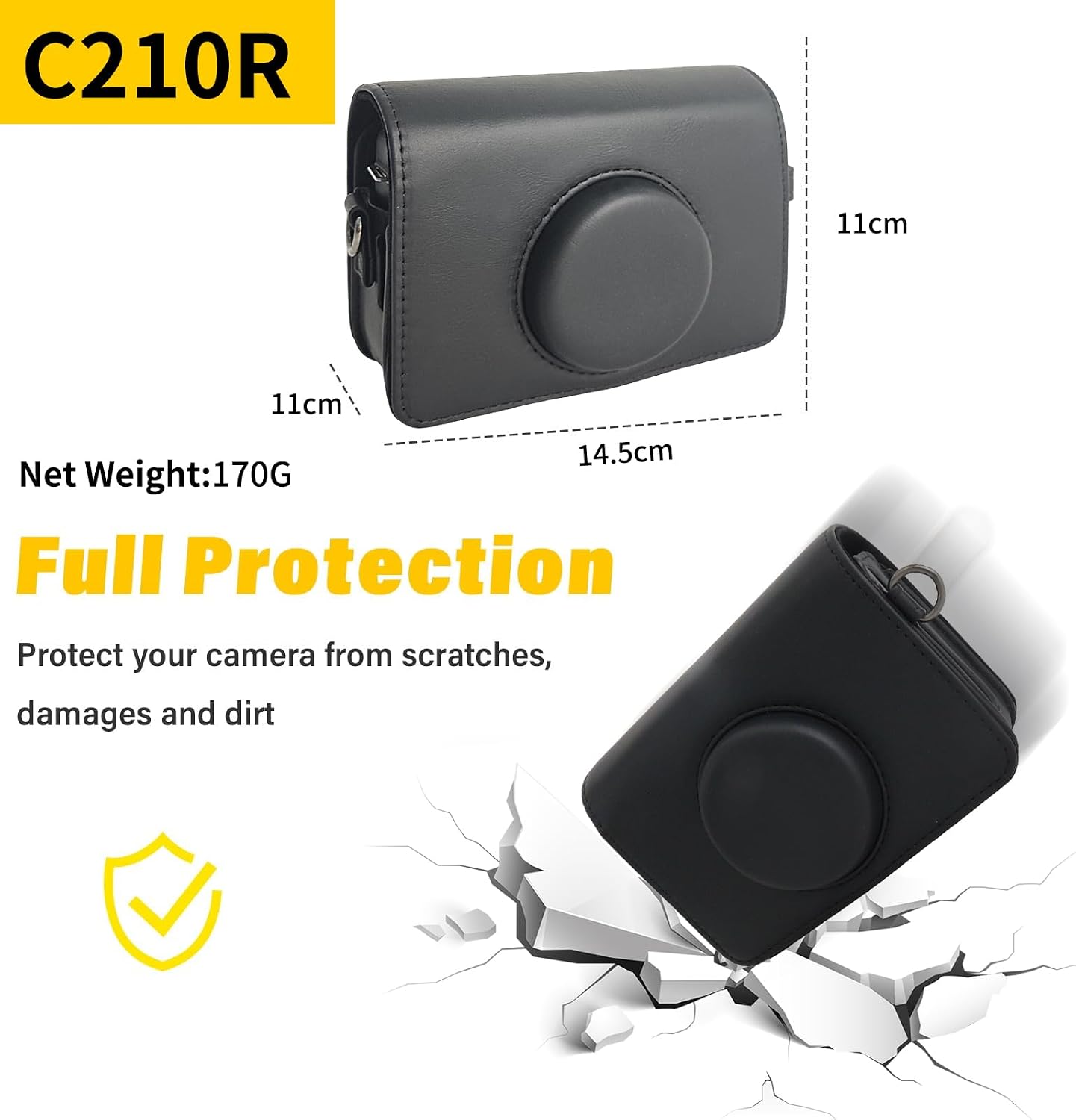 Thumbnail 2 de Rieibi Mini Shot 2 Retro Case (New Version) – PU Leather Protective Case for Kodak C210R Mini Shot 2 Retro 2-in-1 Camera/Printer