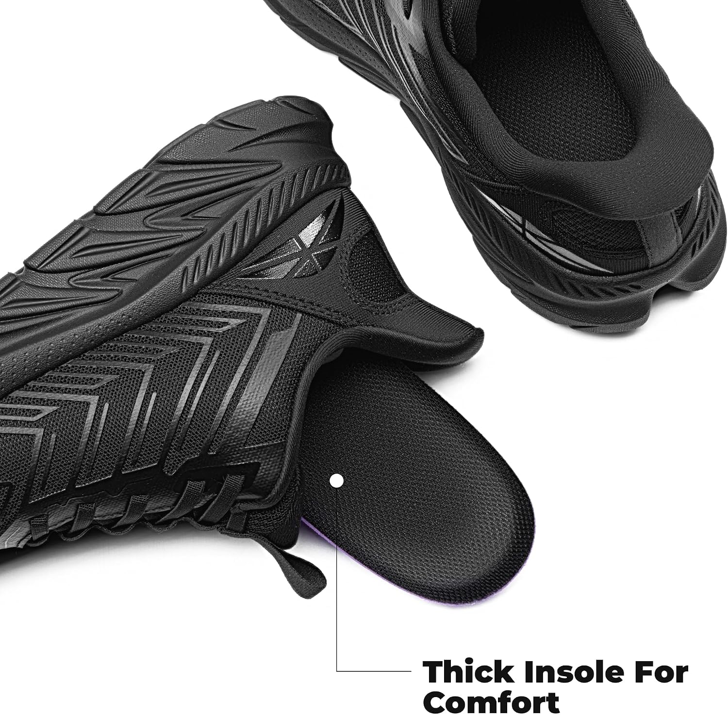 Detalle 2 de ALLSWIFIT Women's Slip-On Walking Sneakers with Cushioned EVA Midsole