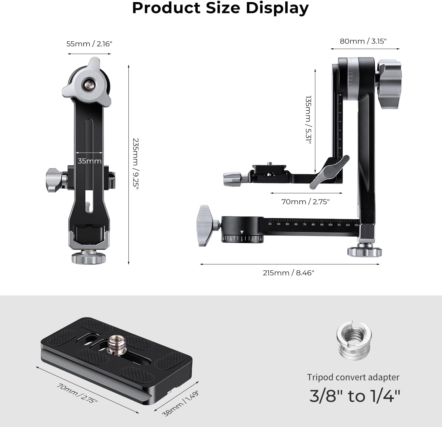 Thumbnail 2 de K&F CONCEPT Stativ Gimbalkopf 360° Panorama 20 kg